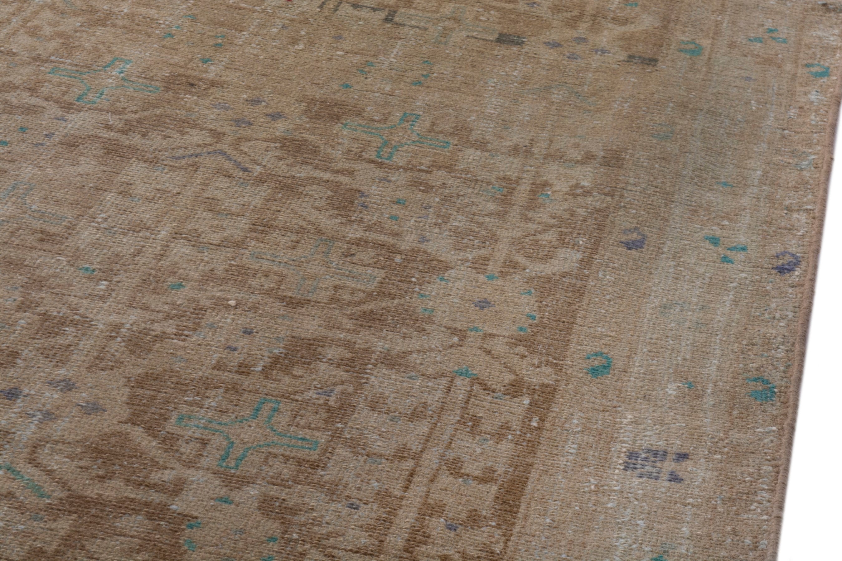 Persian Malayer runner rug in terracotta and tan, view 9 of 24