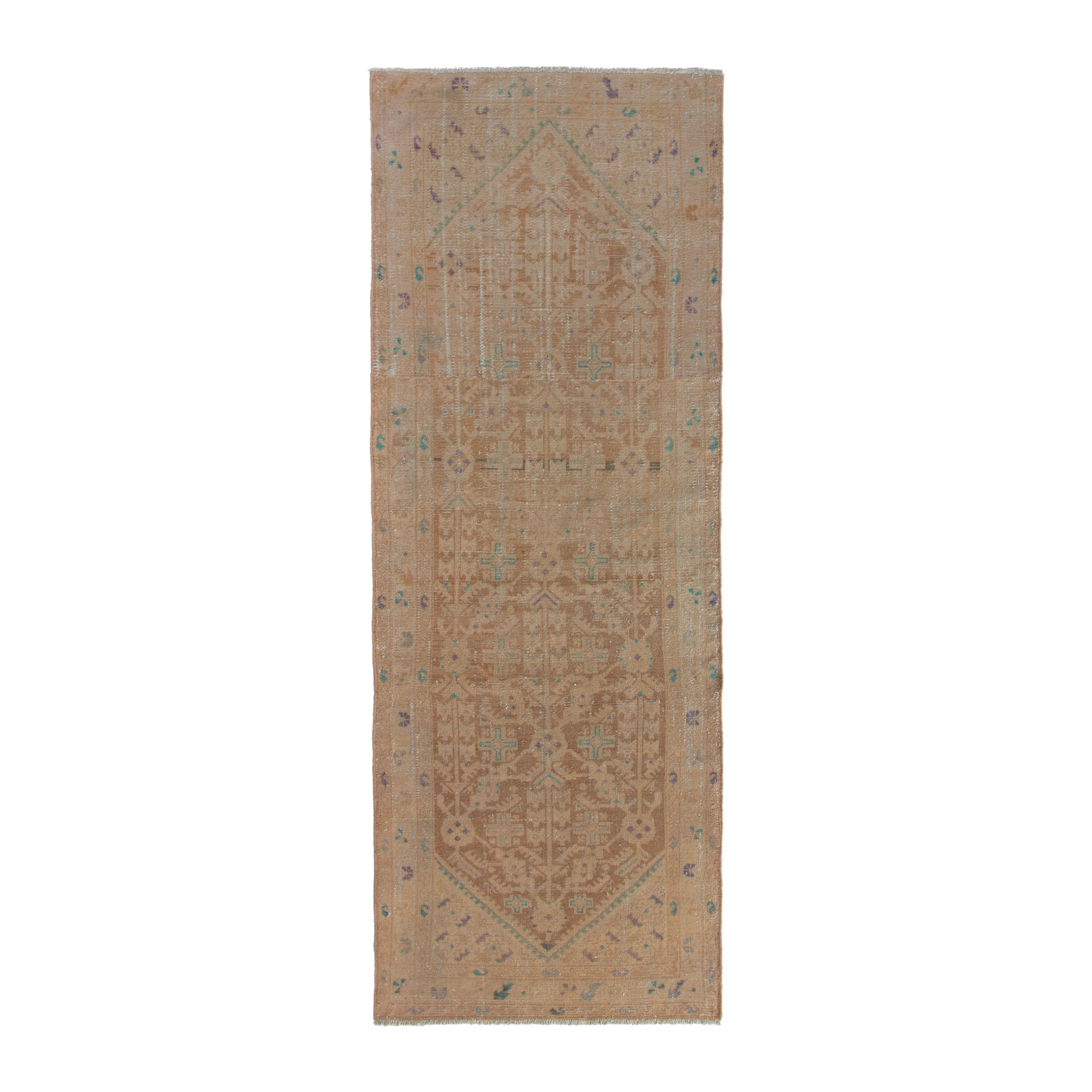 Persian Malayer runner rug in terracotta and tan, 3'6" x 9'10"