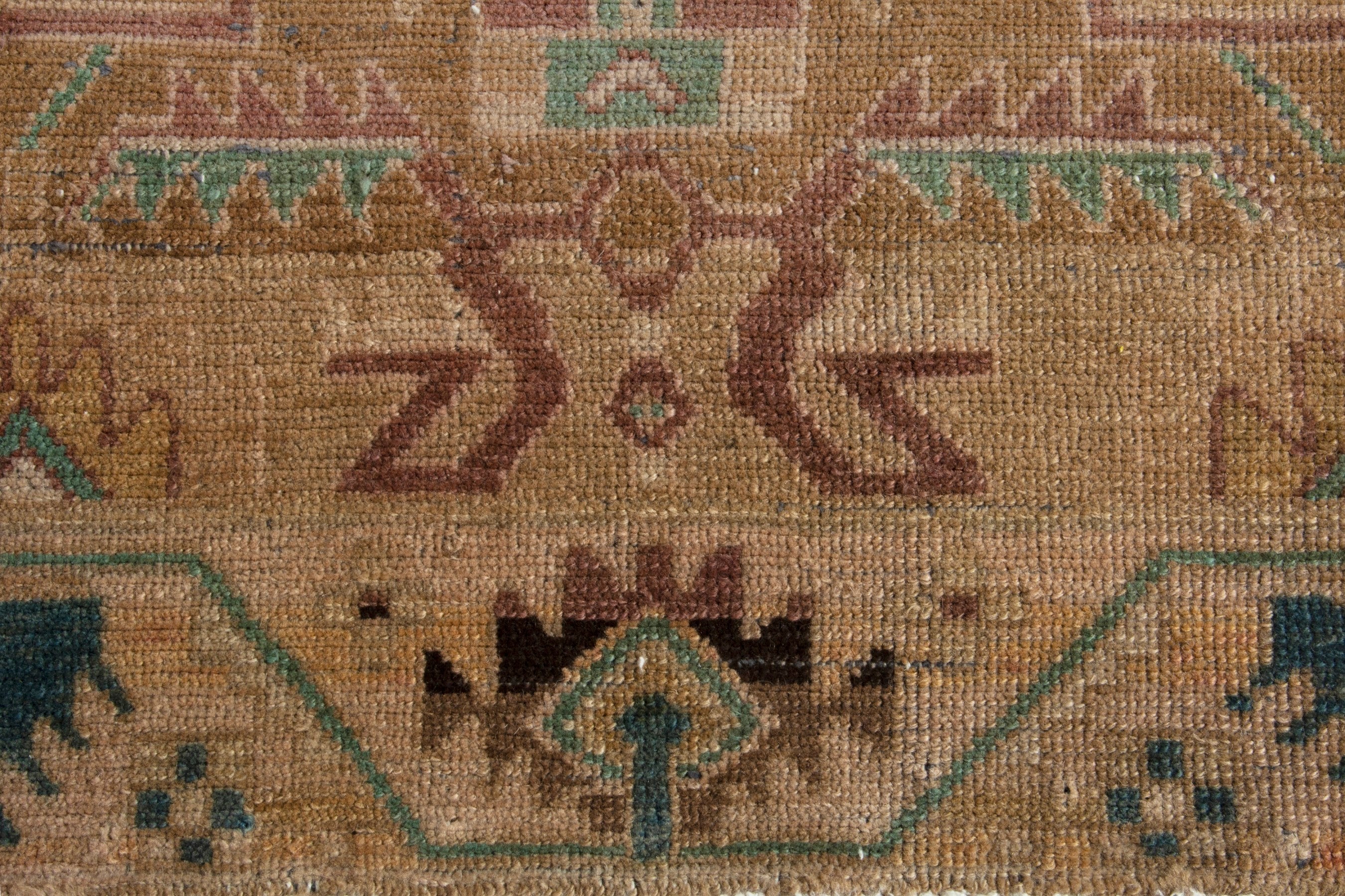 Persian Borujerd area rug in tan and beige, view 11 of 18