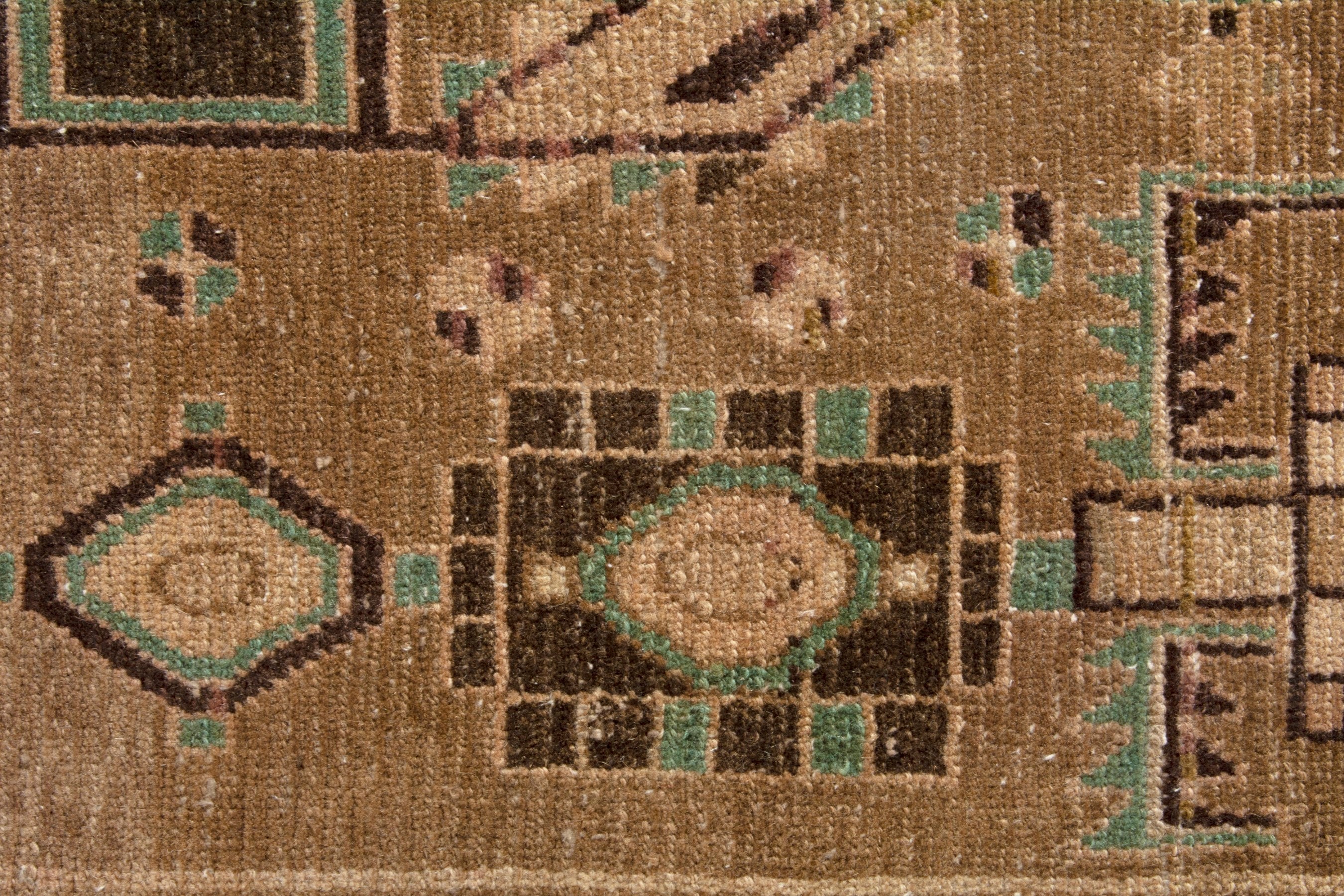 Persian Borujerd area rug in tan and beige, view 13 of 18