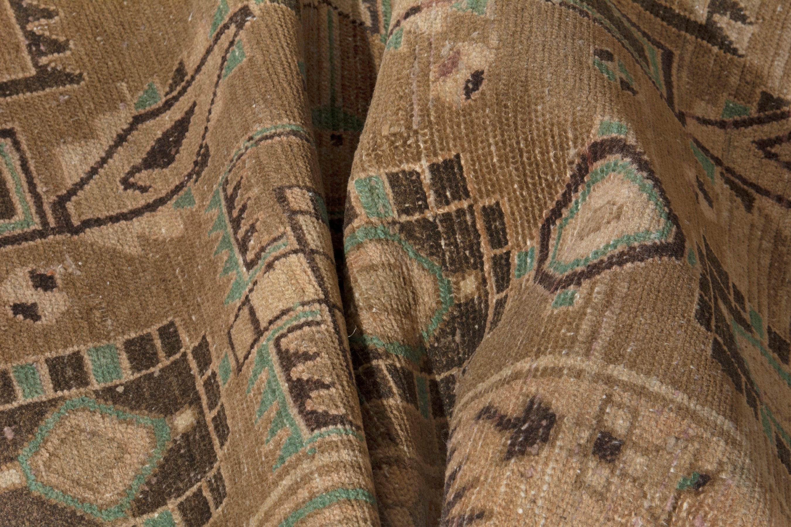 Persian Borujerd area rug in tan and beige, view 15 of 18