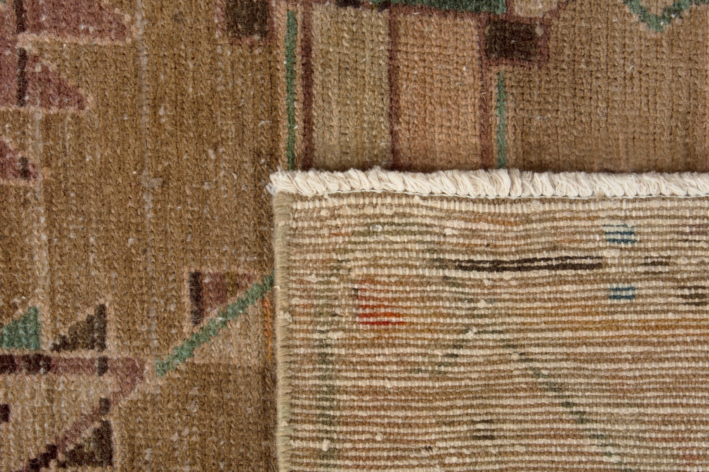 Persian Borujerd area rug in tan and beige, view 18 of 18