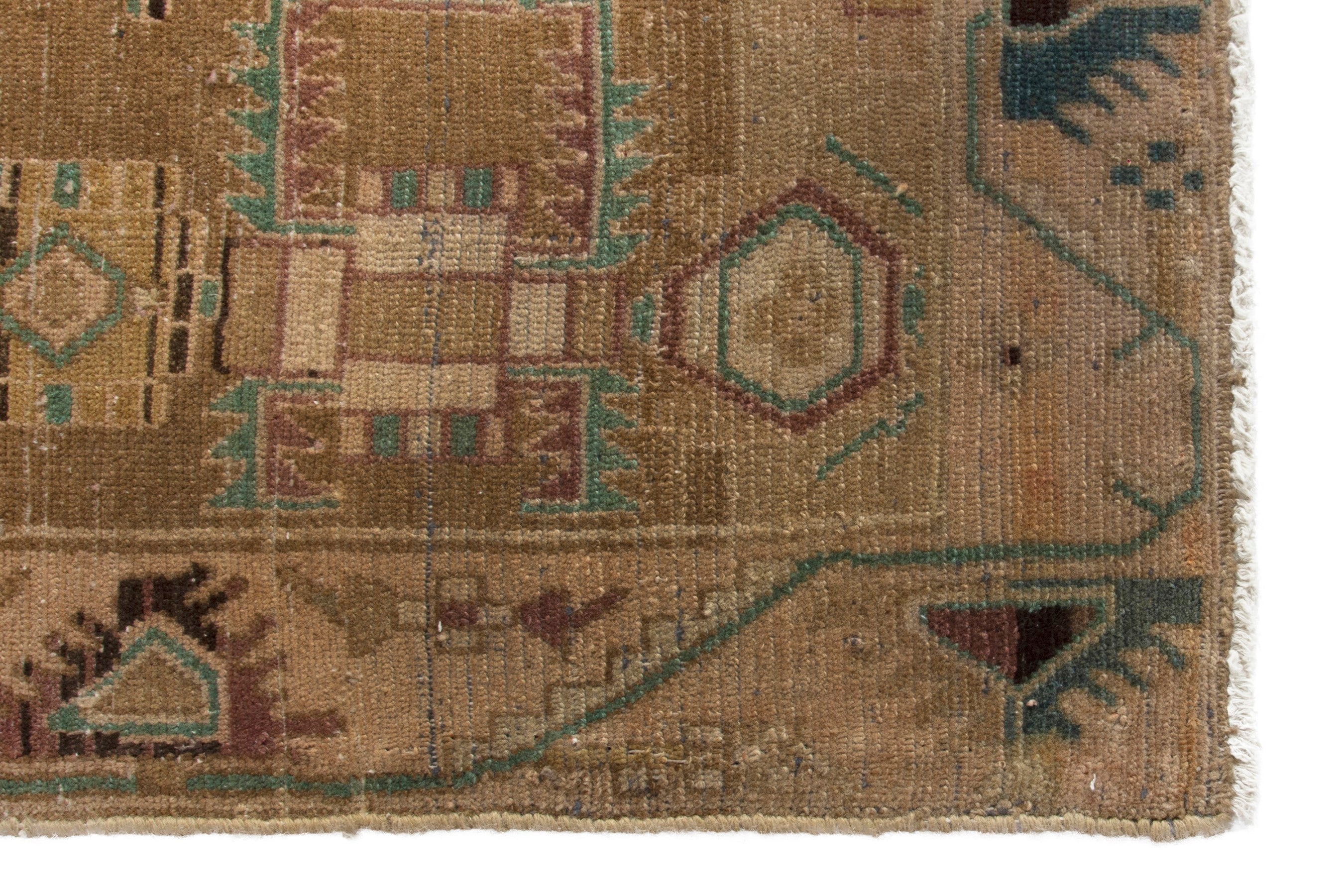 Persian Borujerd area rug in tan and beige, view 5 of 18