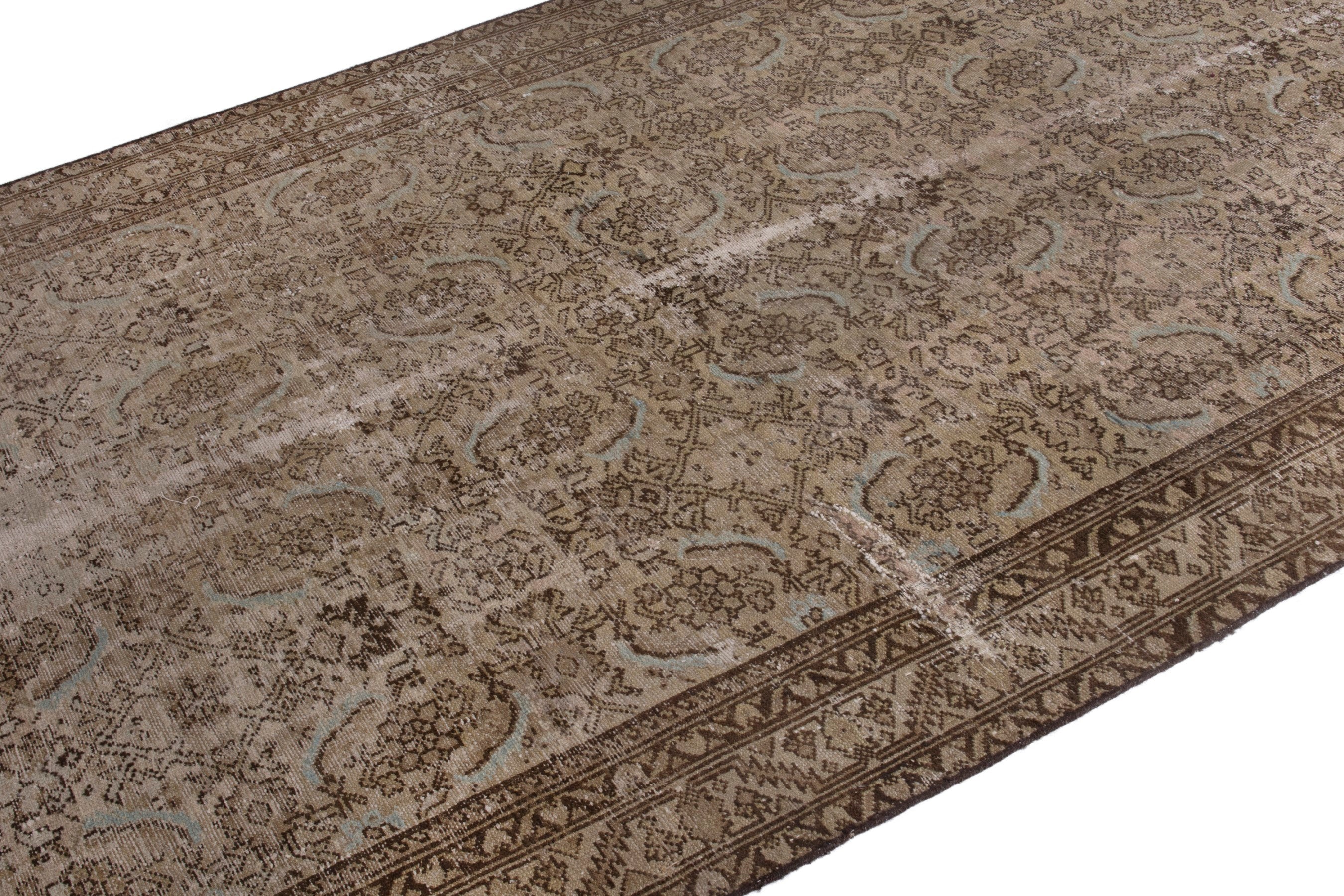 Persian Malayer area rug in taupe and greige, view 6 of 20