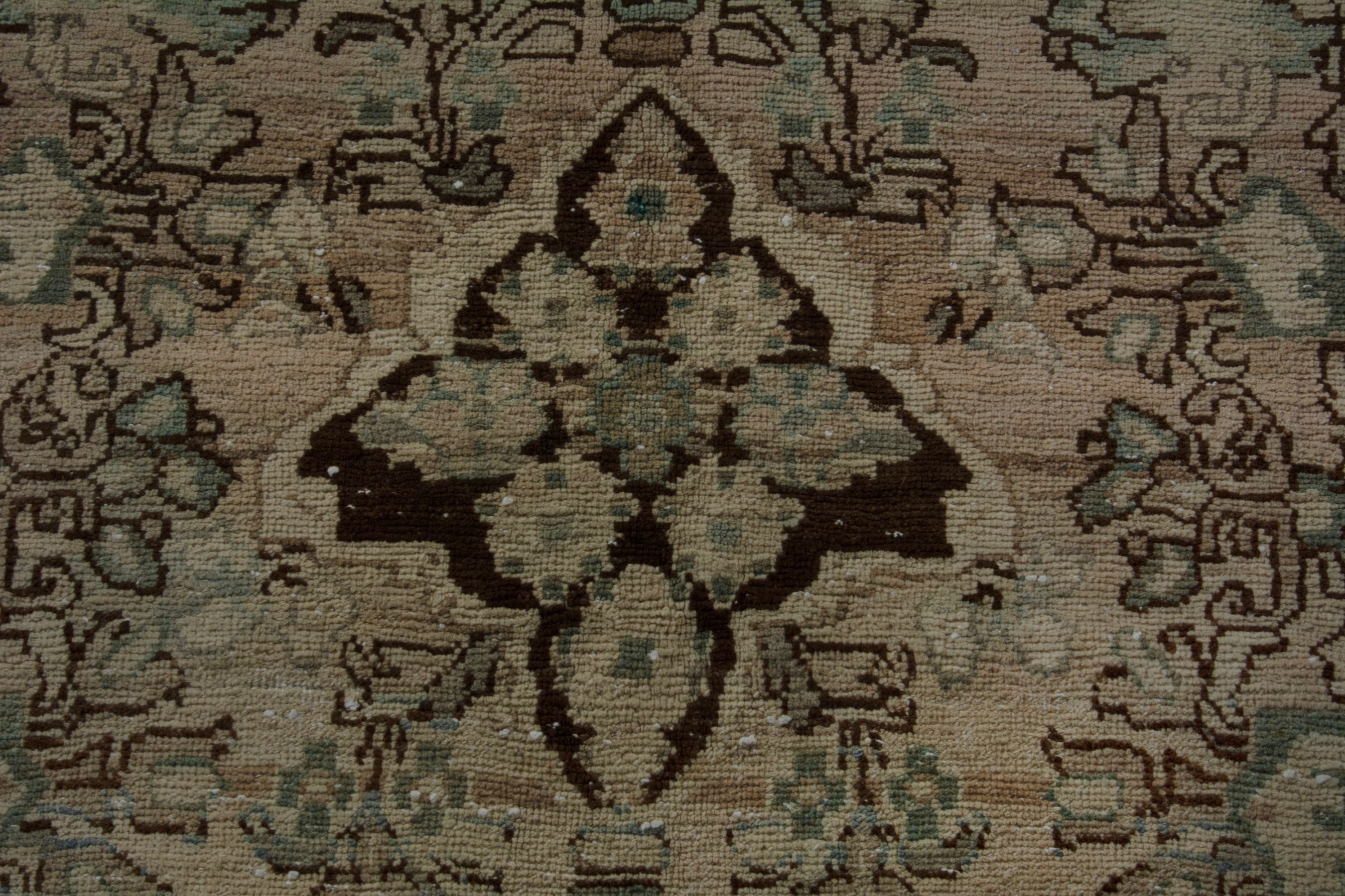 Persian Mahal runner rug in beige and sage, view 14 of 20