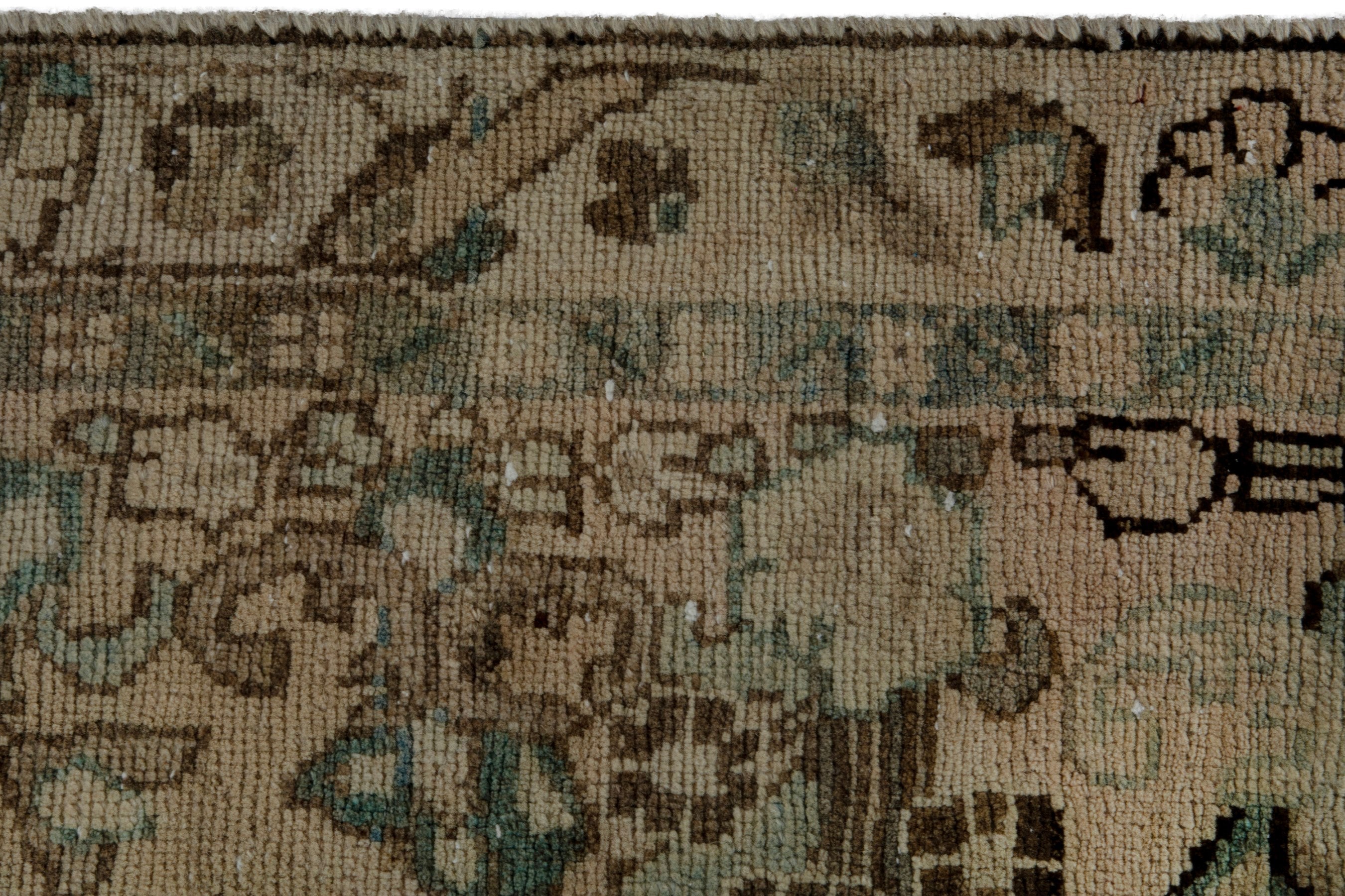 Persian Mahal runner rug in beige and sage, view 12 of 20