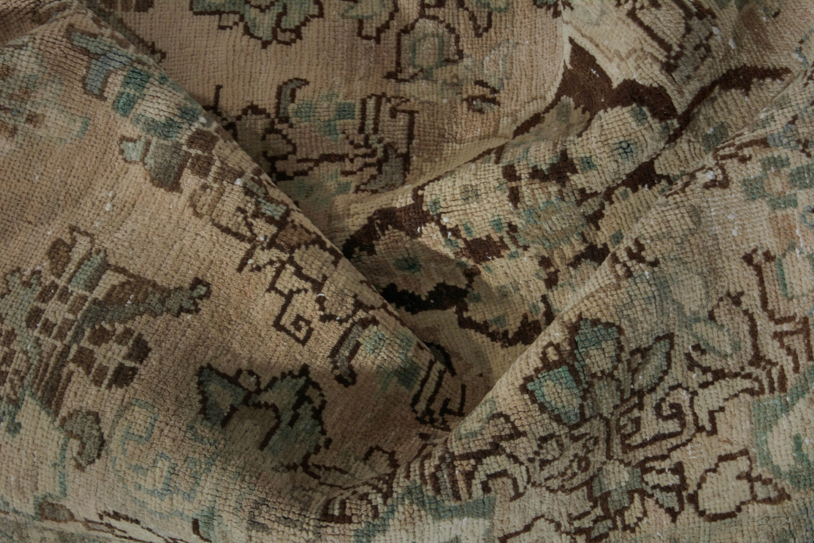 Persian Mahal runner rug in beige and sage, view 16 of 20