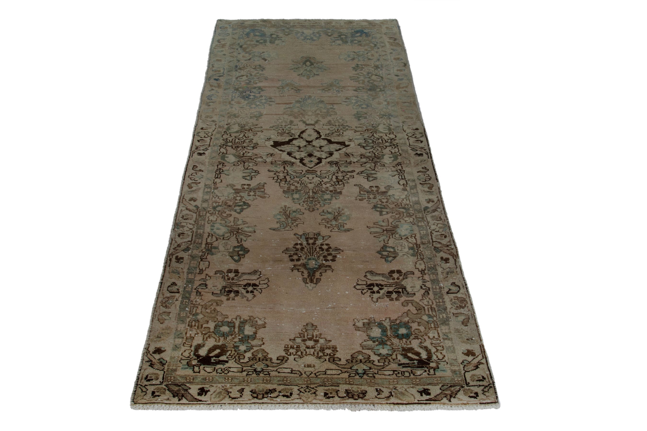 Persian Mahal runner rug in beige and sage, view 2 of 20