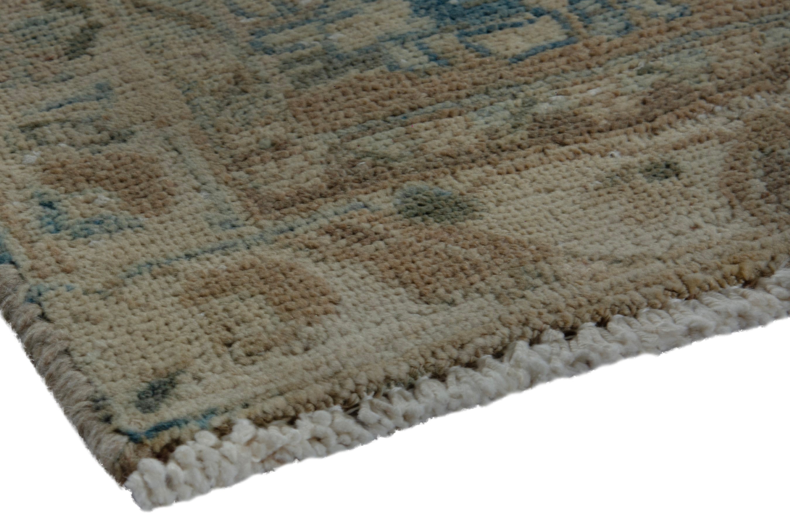 Persian Mahal runner rug in beige and sage, view 4 of 20