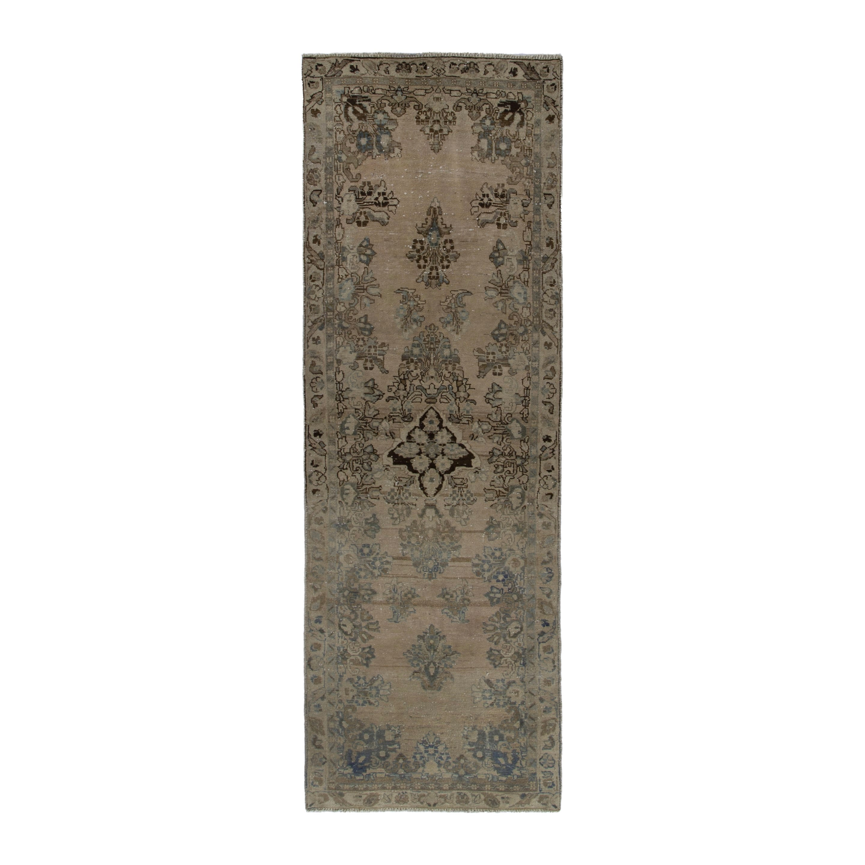 Persian Mahal runner rug in beige and sage, 3' x 9'7"