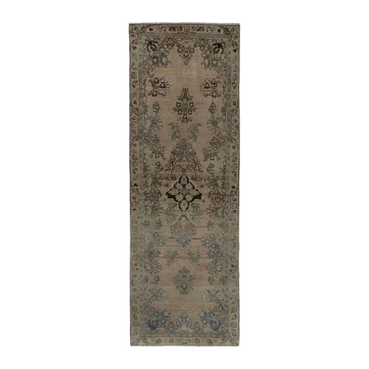 Persian Mahal runner rug in beige and sage, 3' x 9'7"
