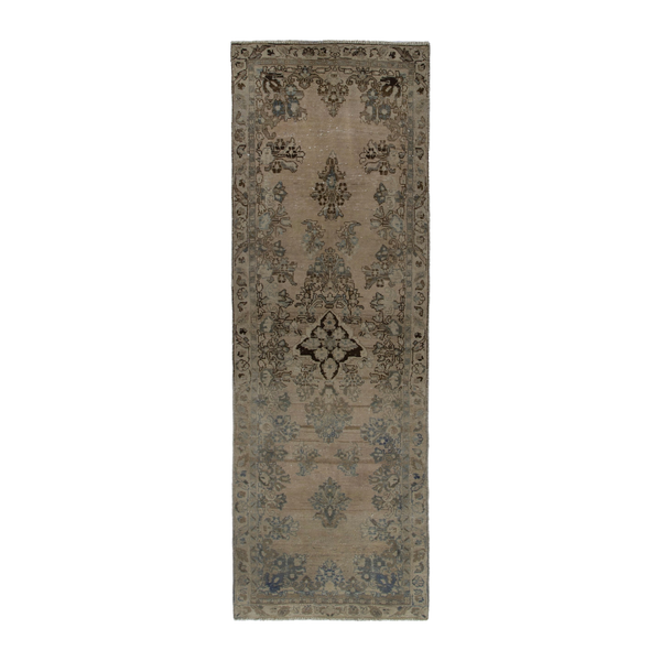 Persian Mahal runner rug in beige and sage, 3' x 9'7"