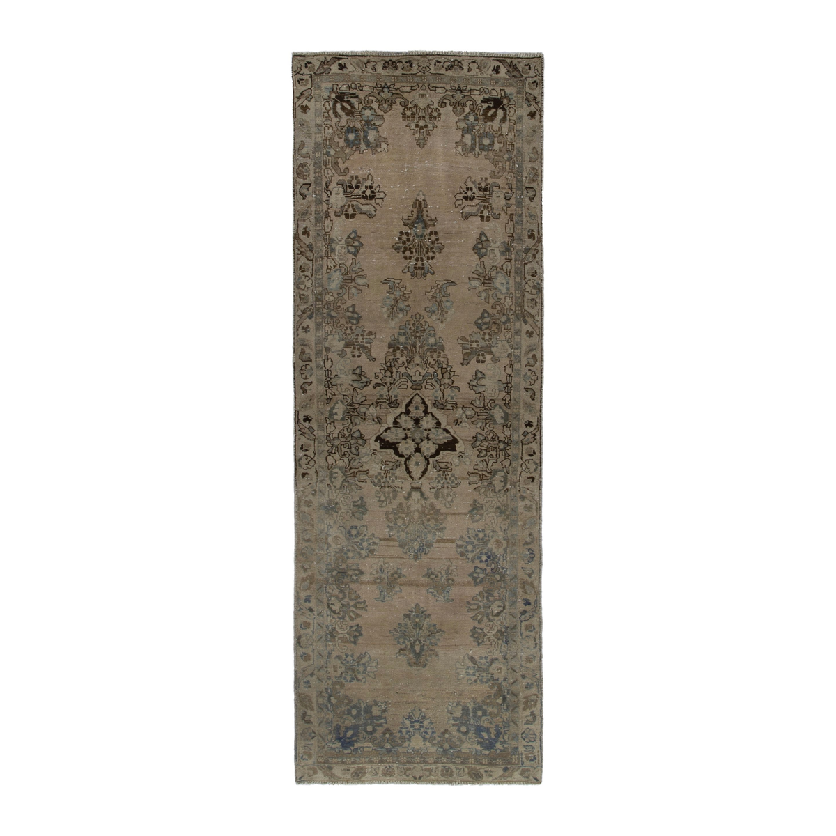 Persian Mahal runner rug in beige and sage, 3' x 9'7"