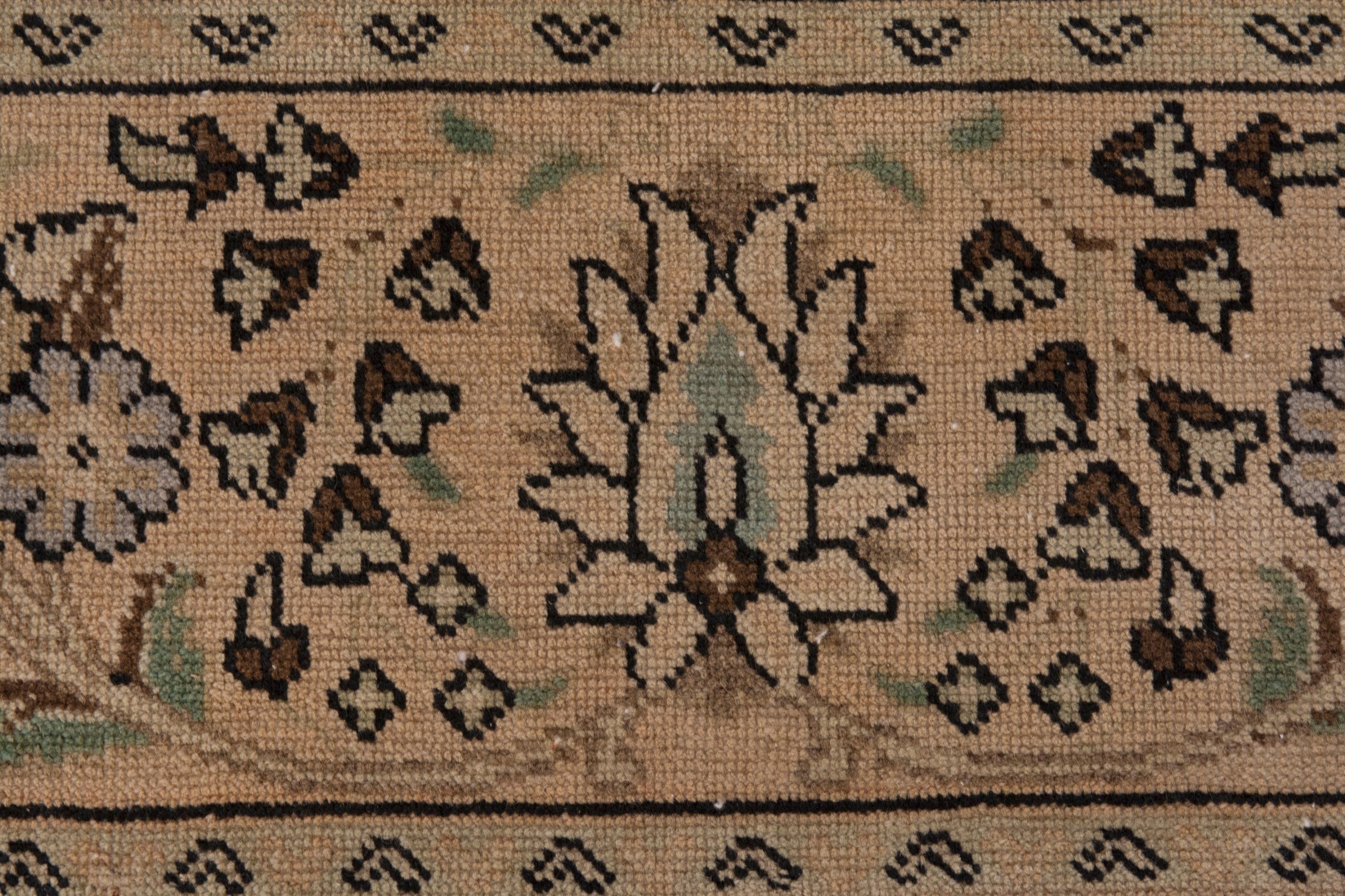 Persian Tabriz oversized rug in taupe and tan, view 13 of 20