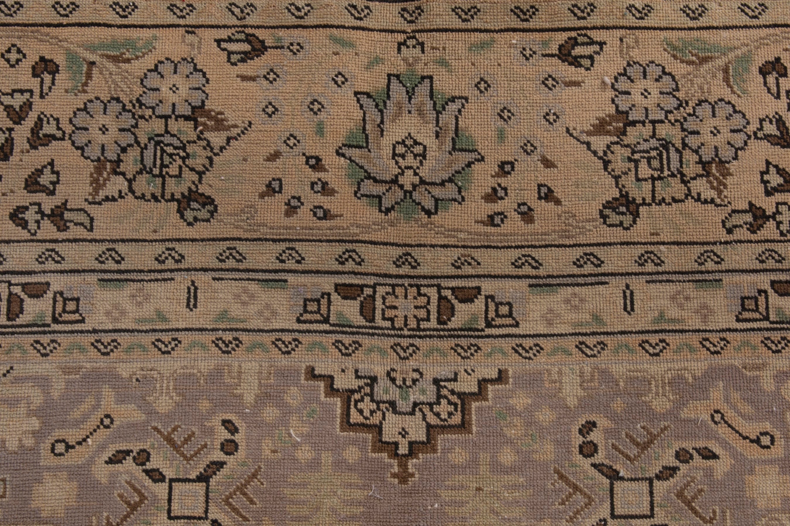 Persian Tabriz oversized rug in taupe and tan, view 11 of 20