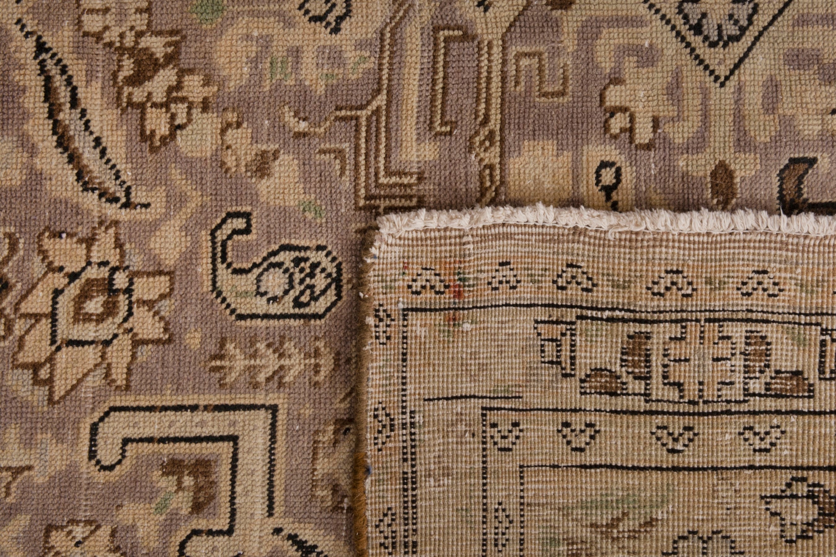Persian Tabriz oversized rug in taupe and tan, view 20 of 20