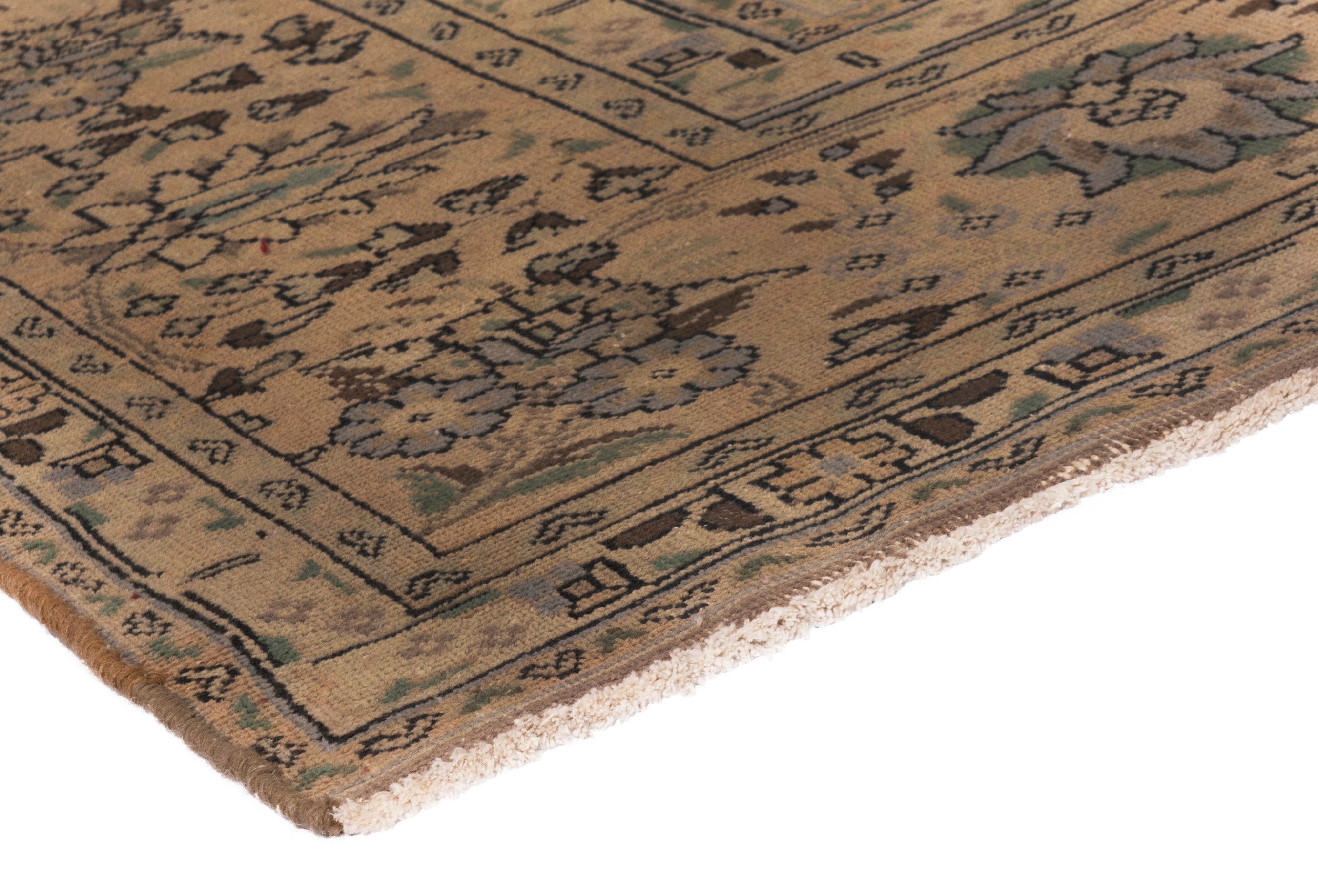 Persian Tabriz oversized rug in taupe and tan, view 4 of 20
