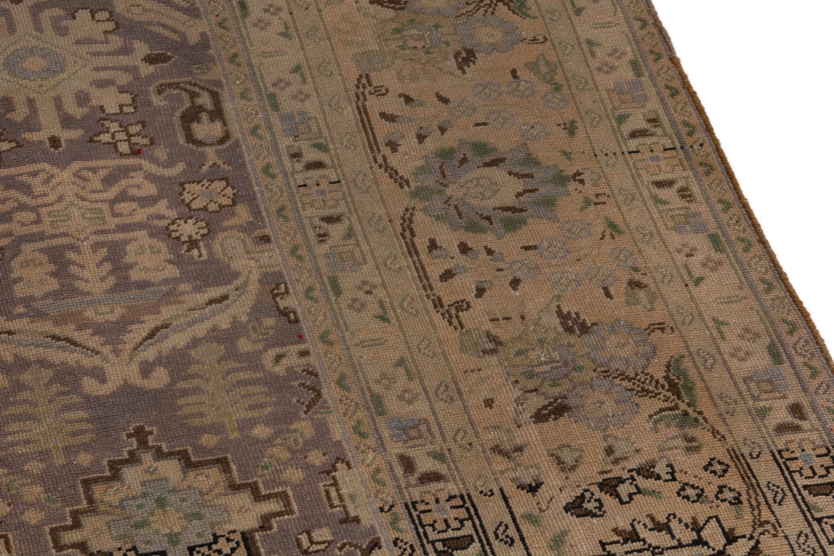 Persian Tabriz oversized rug in taupe and tan, view 7 of 20