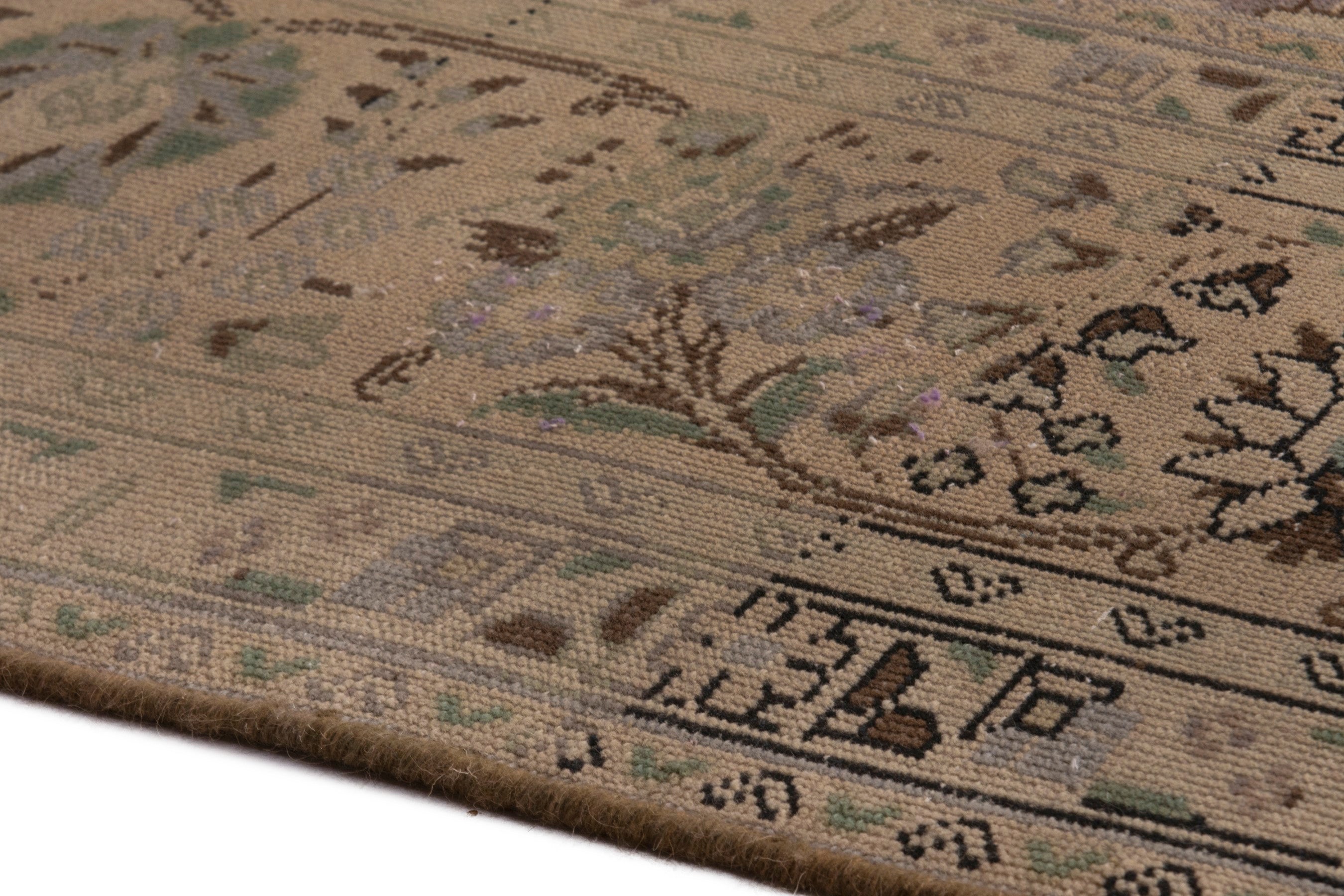 Persian Tabriz oversized rug in taupe and tan, view 8 of 20
