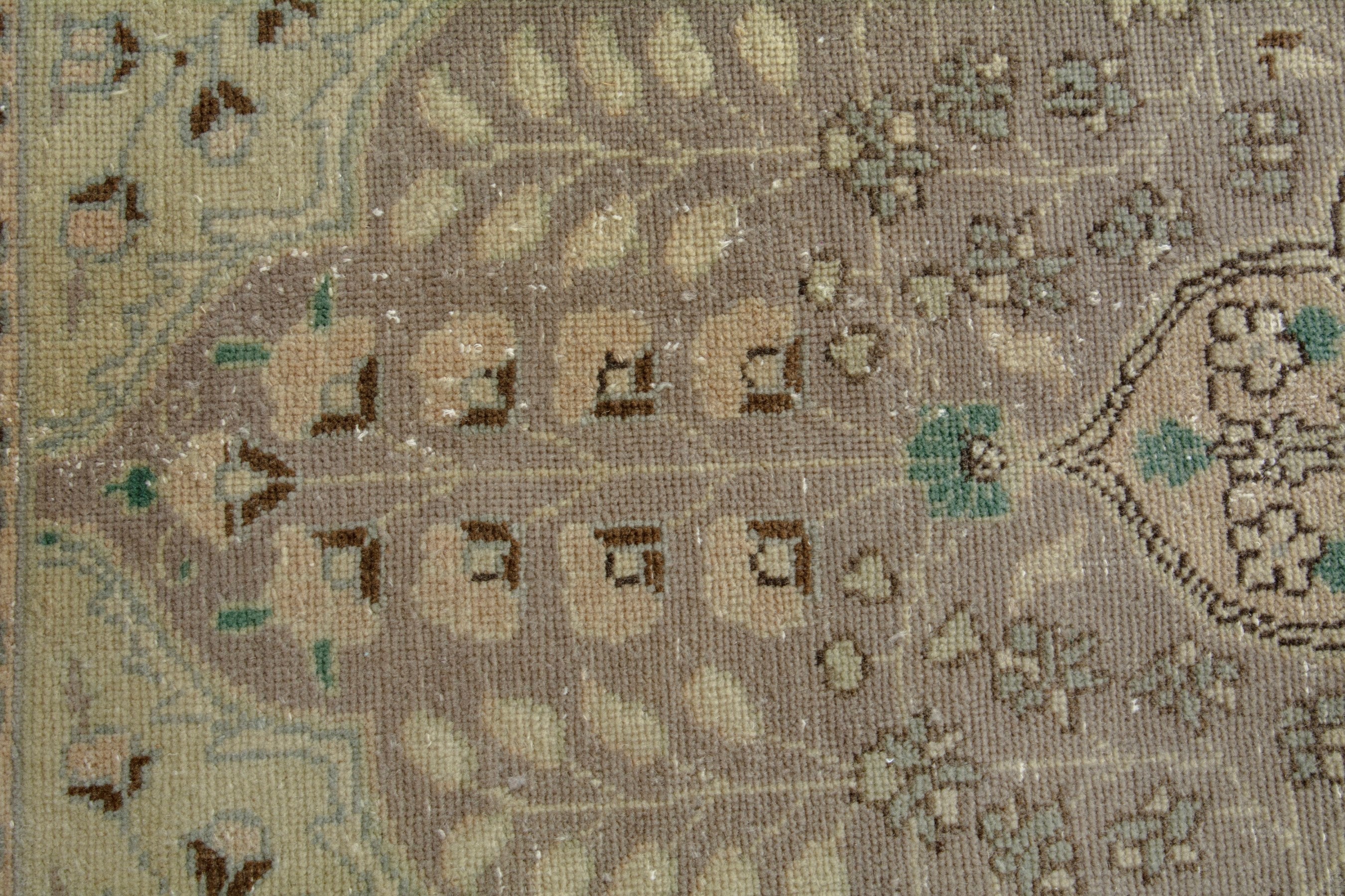 Persian Tabriz oversized rug in sage and taupe, view 12 of 20
