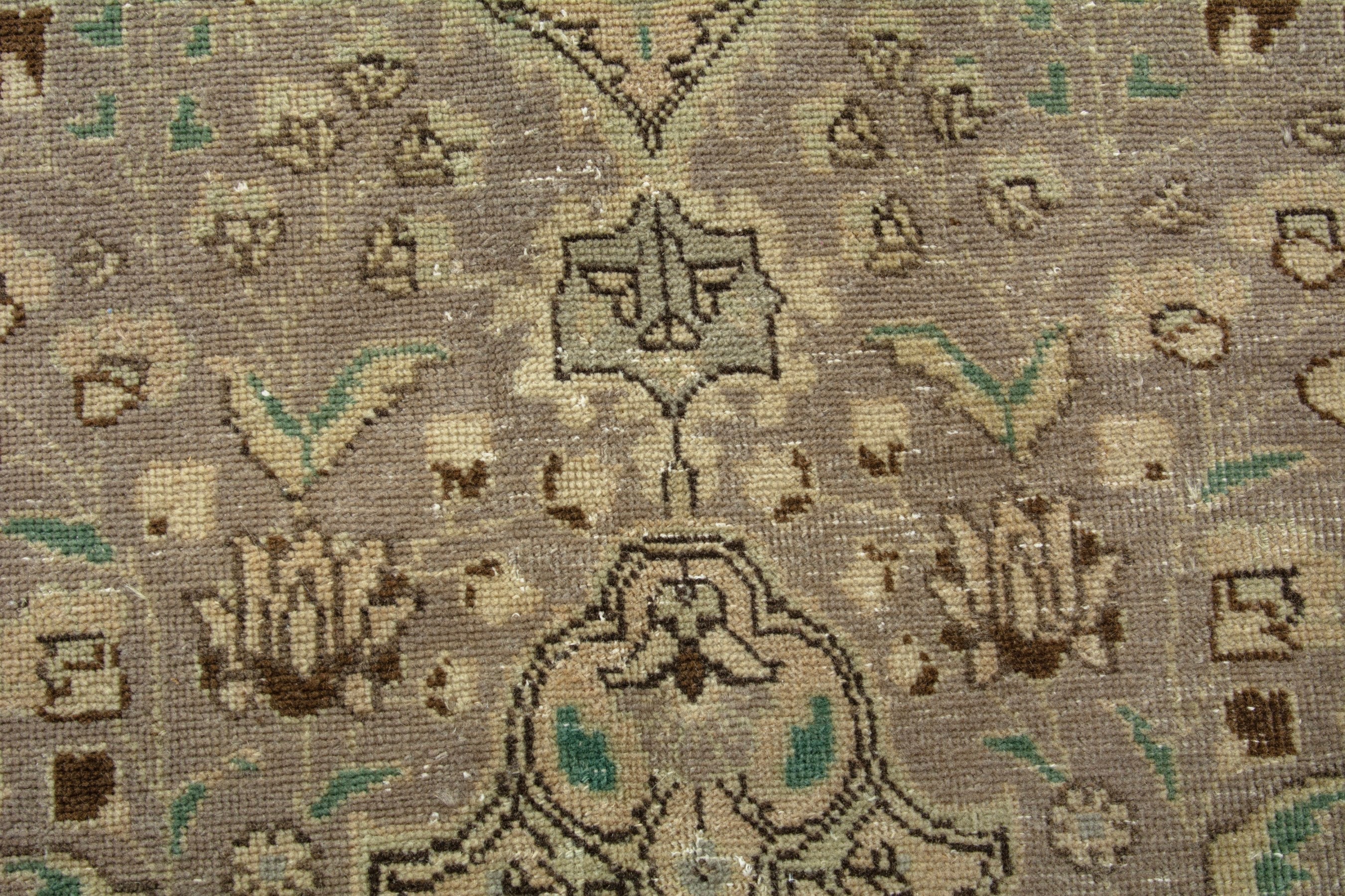 Persian Tabriz oversized rug in sage and taupe, view 13 of 20