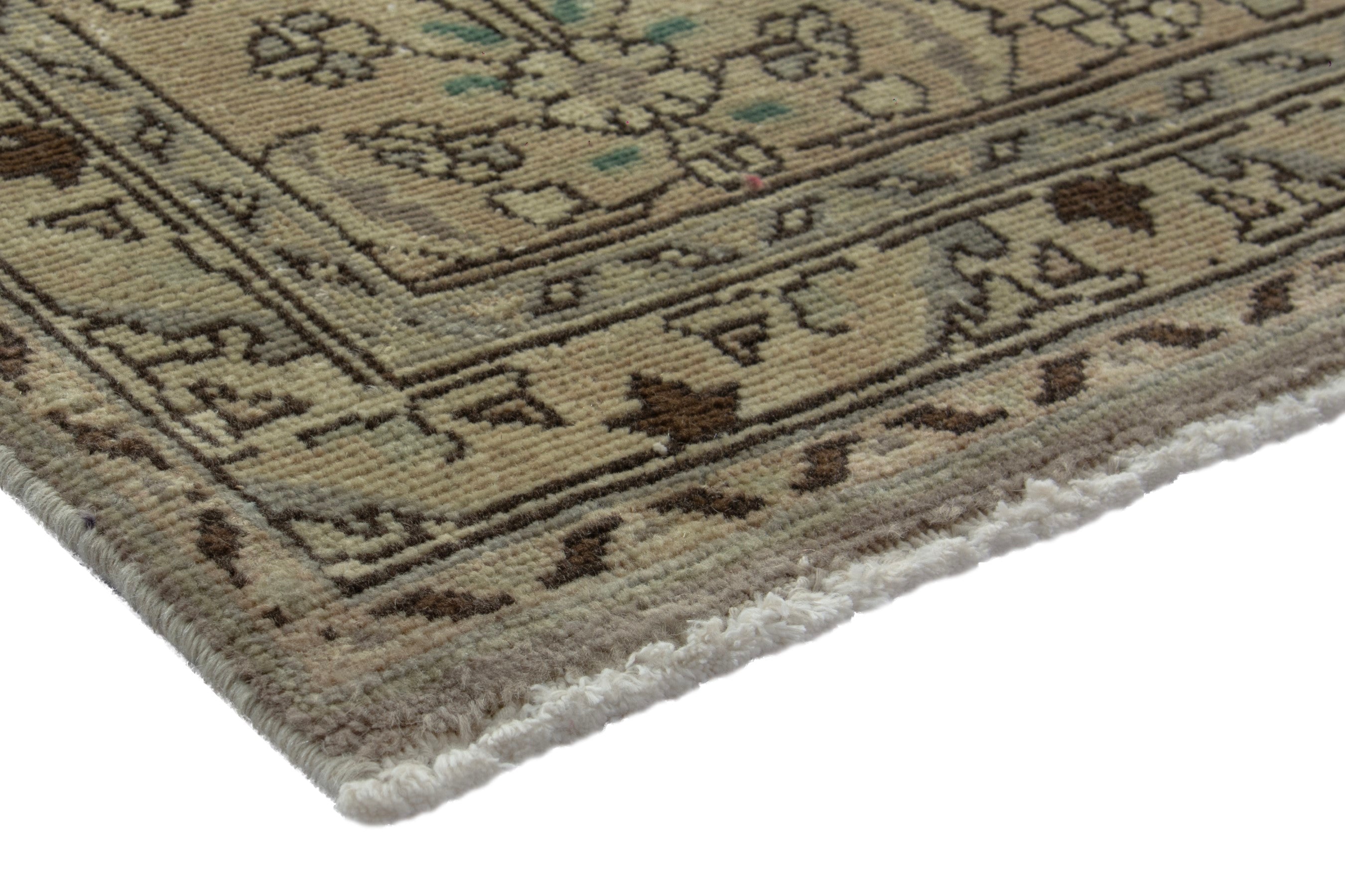 Persian Tabriz oversized rug in sage and taupe, view 4 of 20