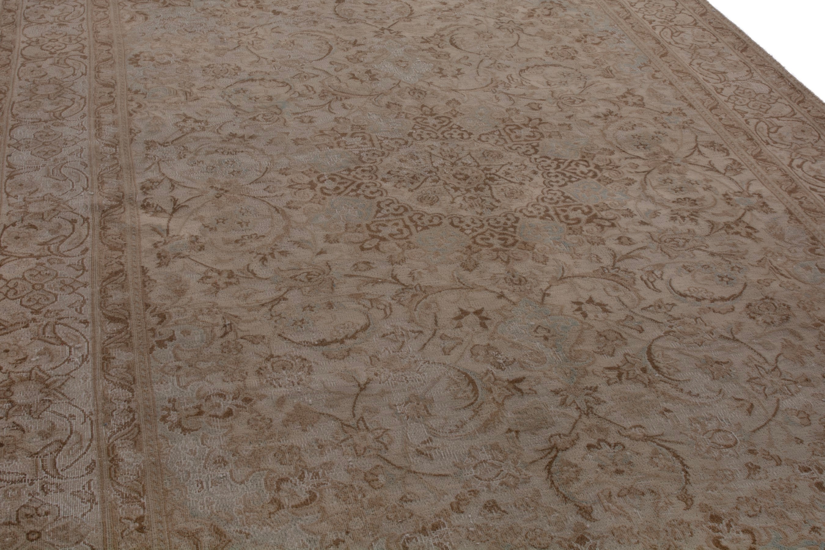 Persian Nain area rug in taupe and greige, view 10 of 26