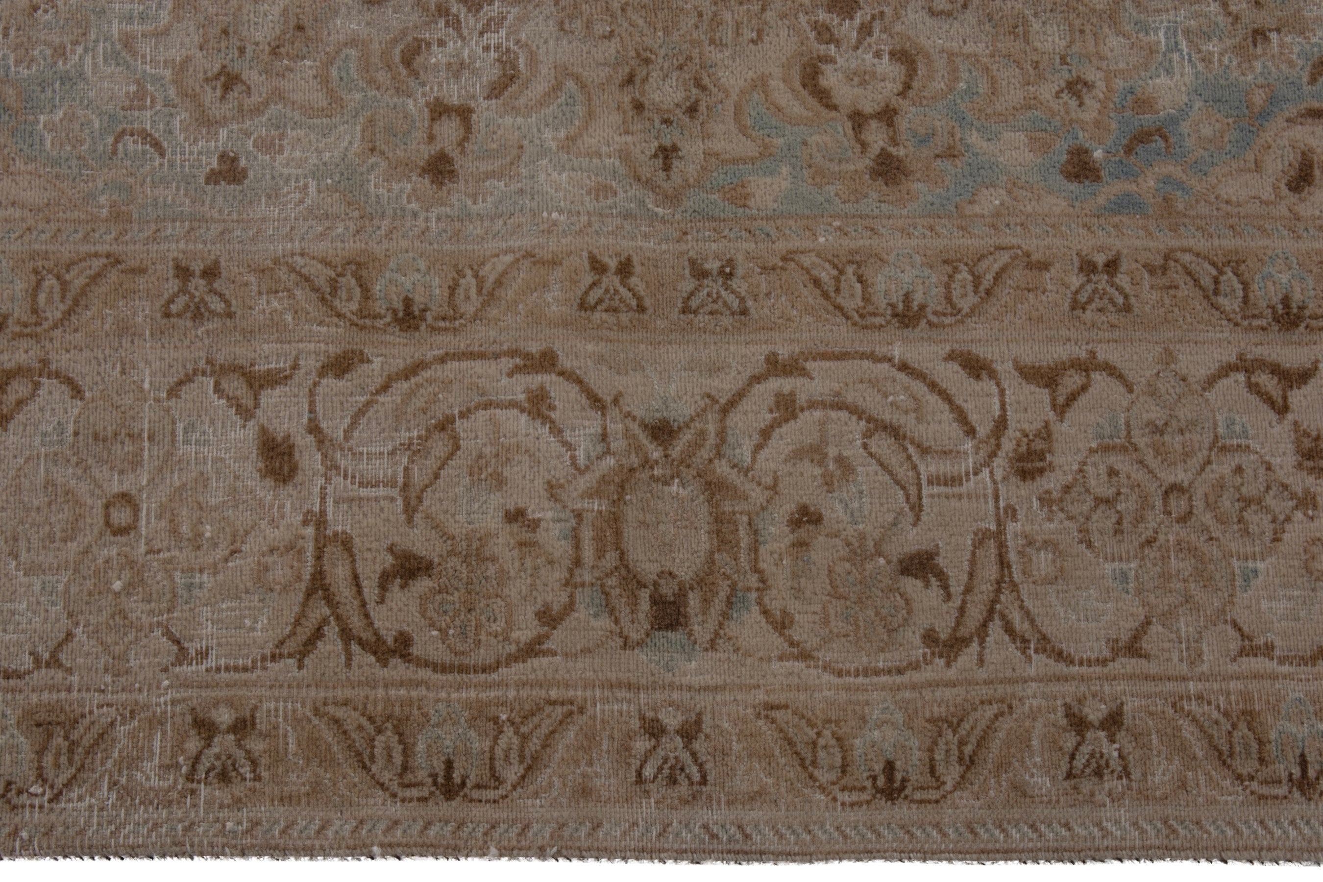 Persian Nain area rug in taupe and greige, view 11 of 26