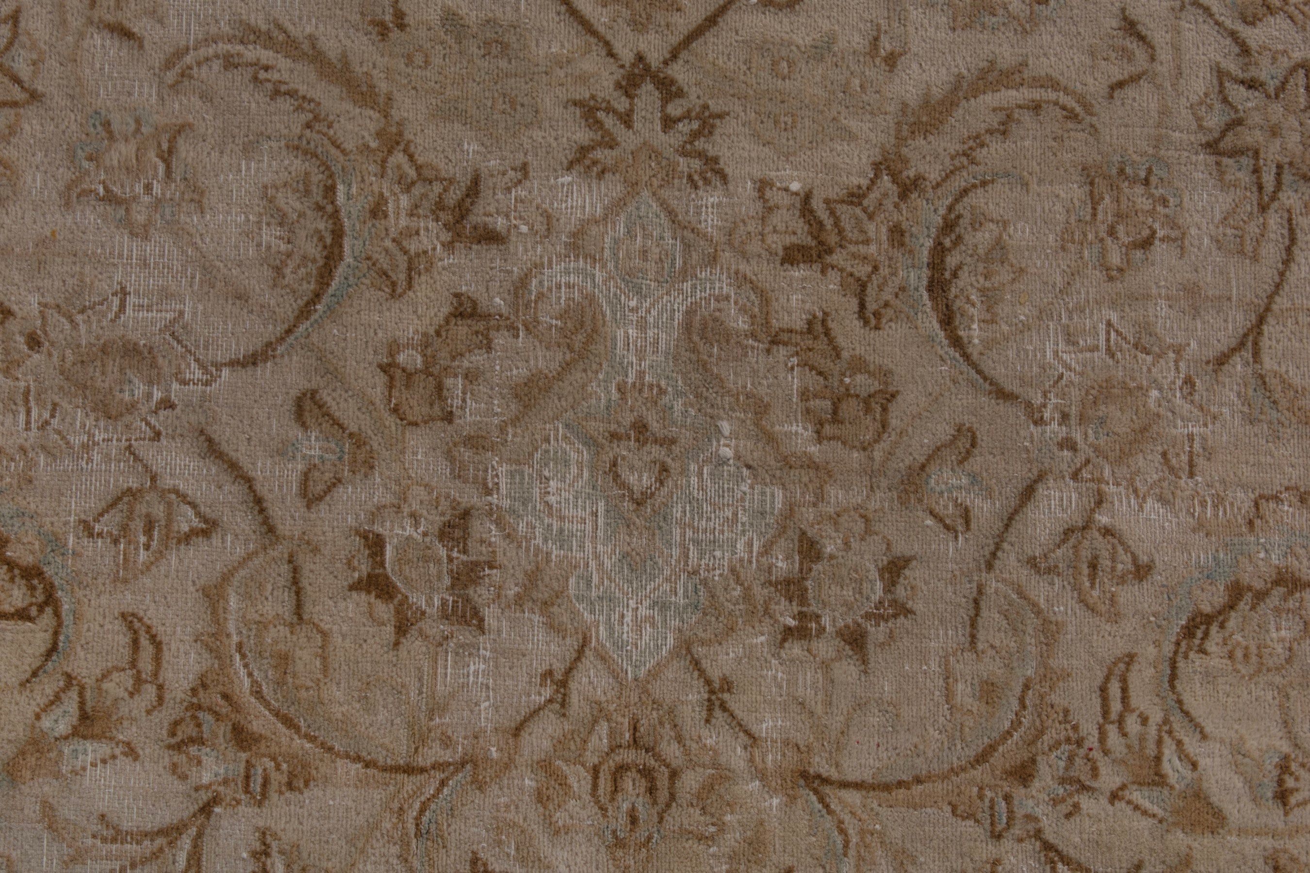Persian Nain area rug in taupe and greige, view 17 of 26