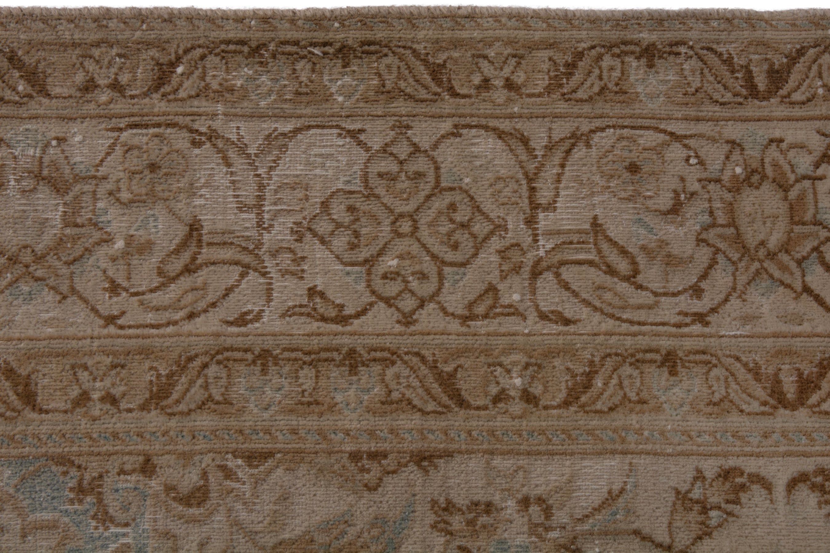 Persian Nain area rug in taupe and greige, view 13 of 26