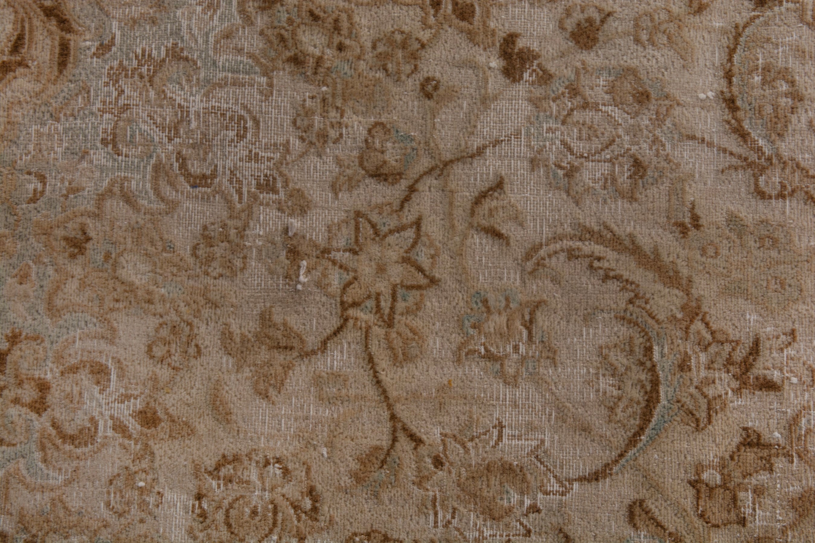 Persian Nain area rug in taupe and greige, view 18 of 26