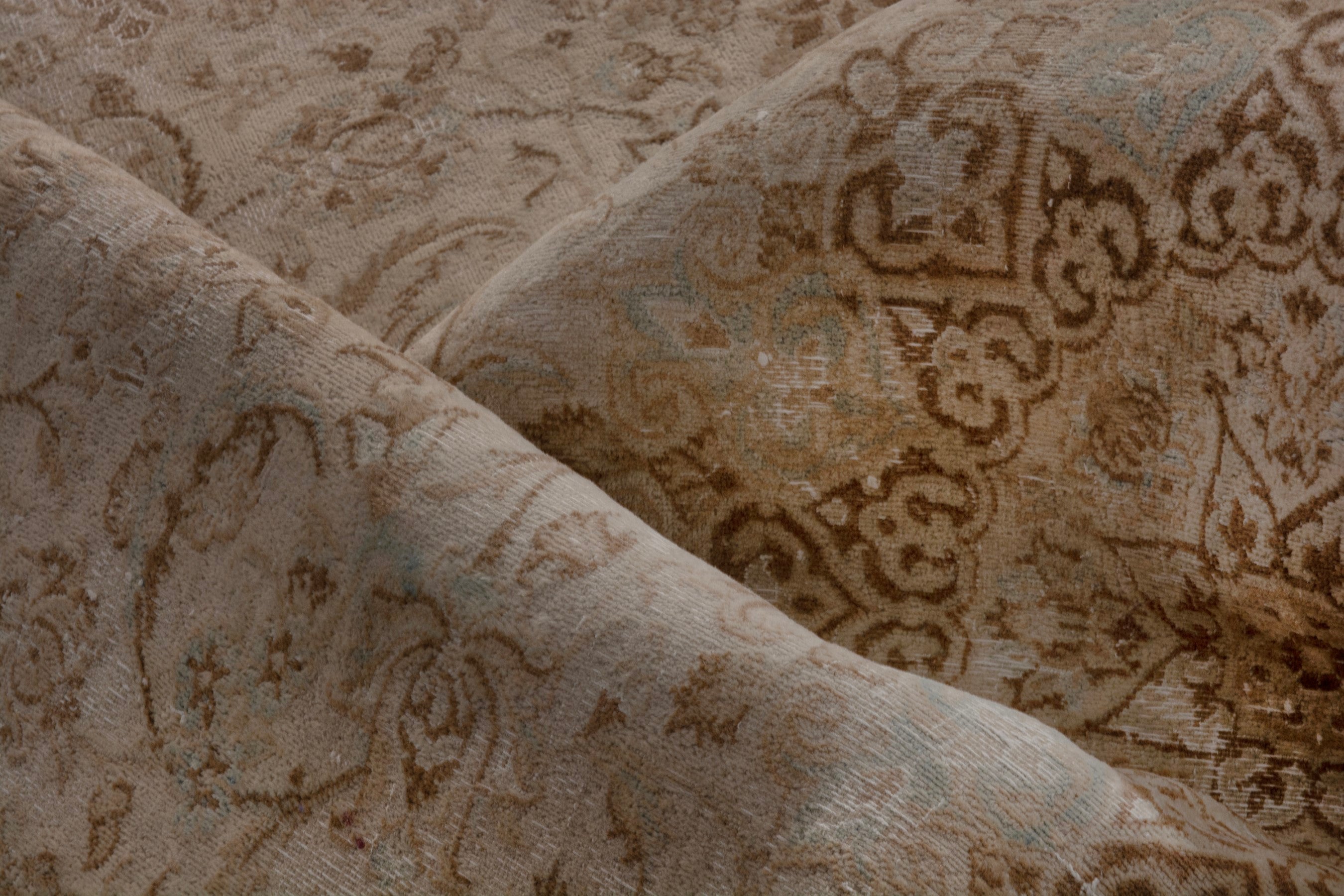 Persian Nain area rug in taupe and greige, view 21 of 26