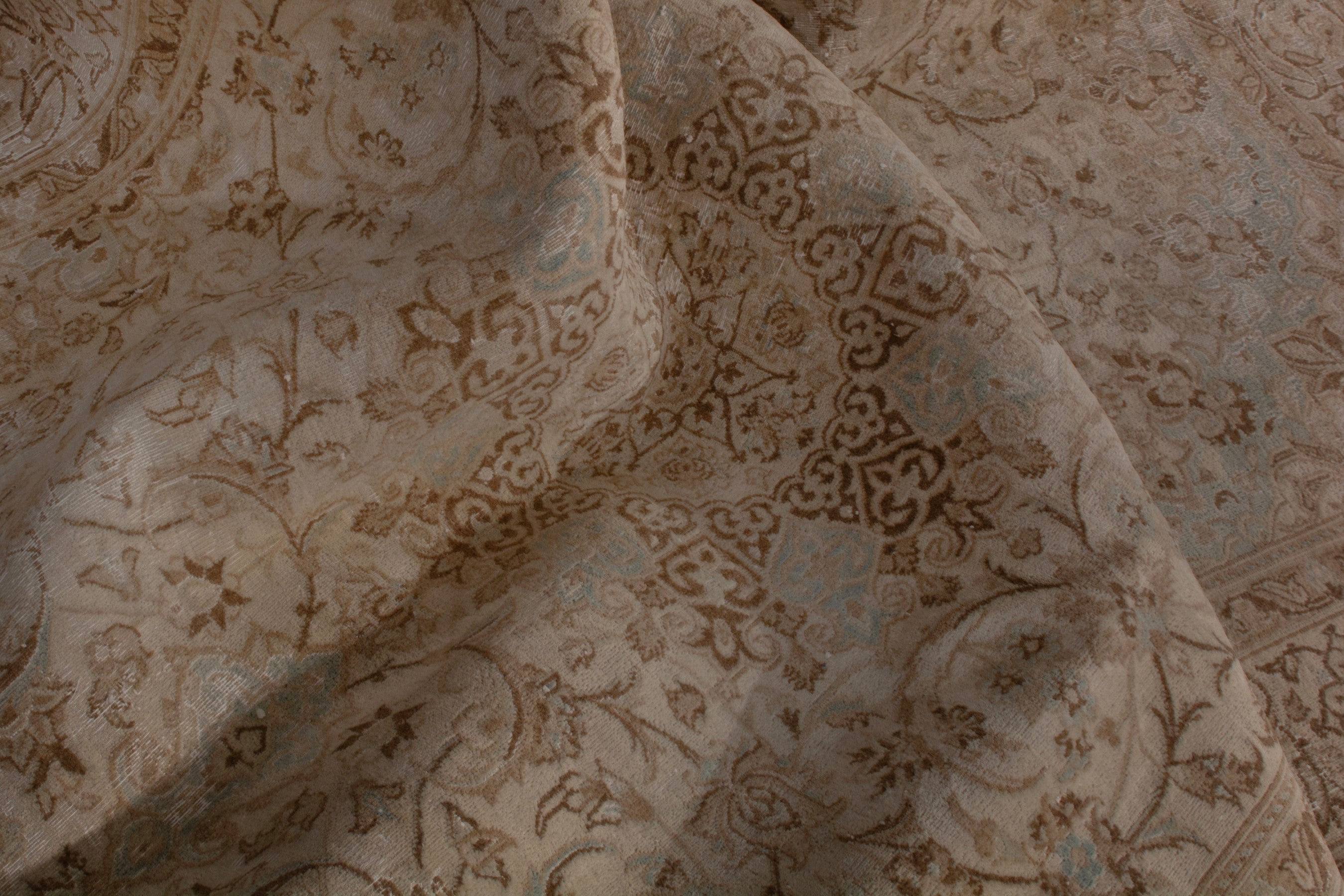 Persian Nain area rug in taupe and greige, view 23 of 26