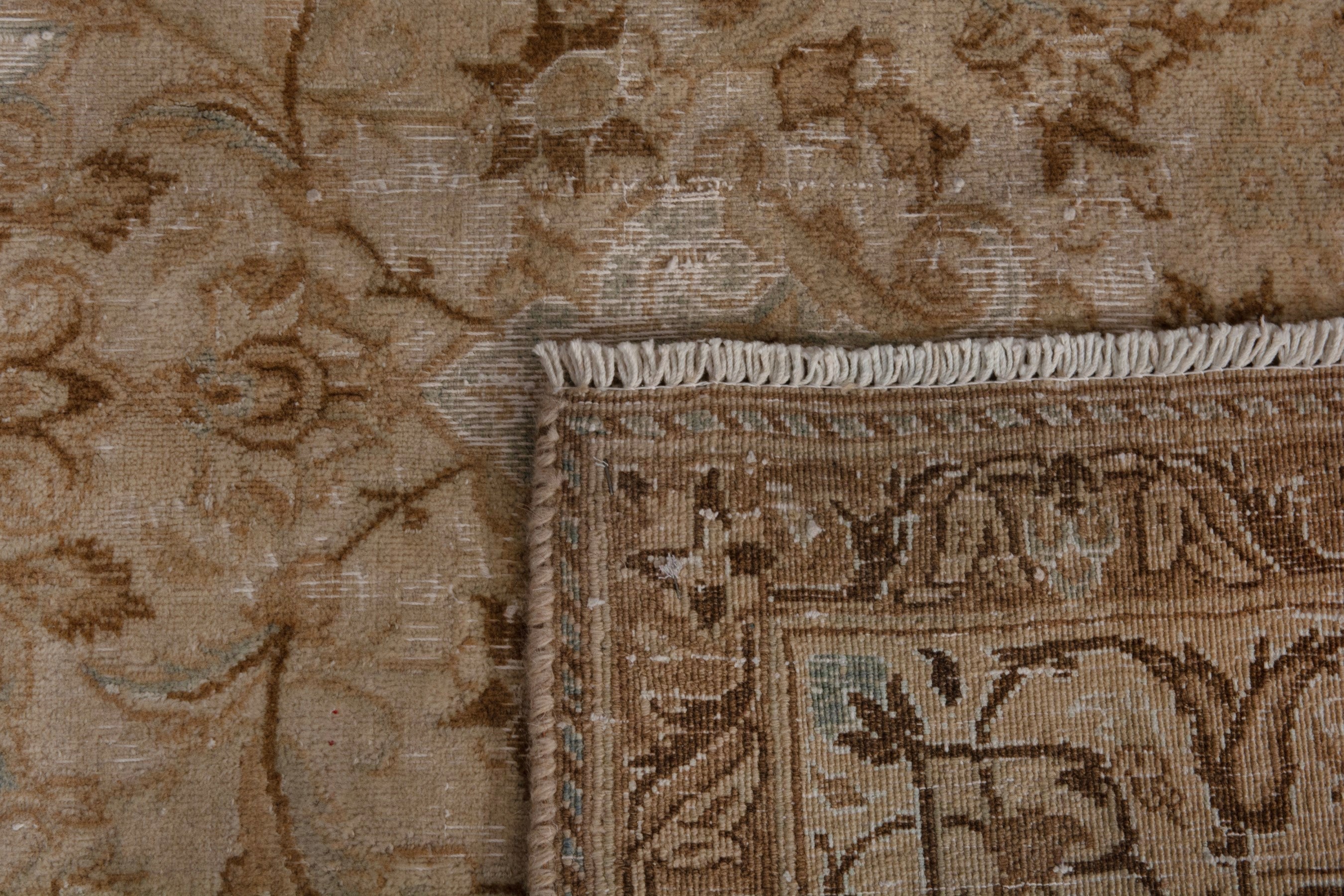 Persian Nain area rug in taupe and greige, view 26 of 26