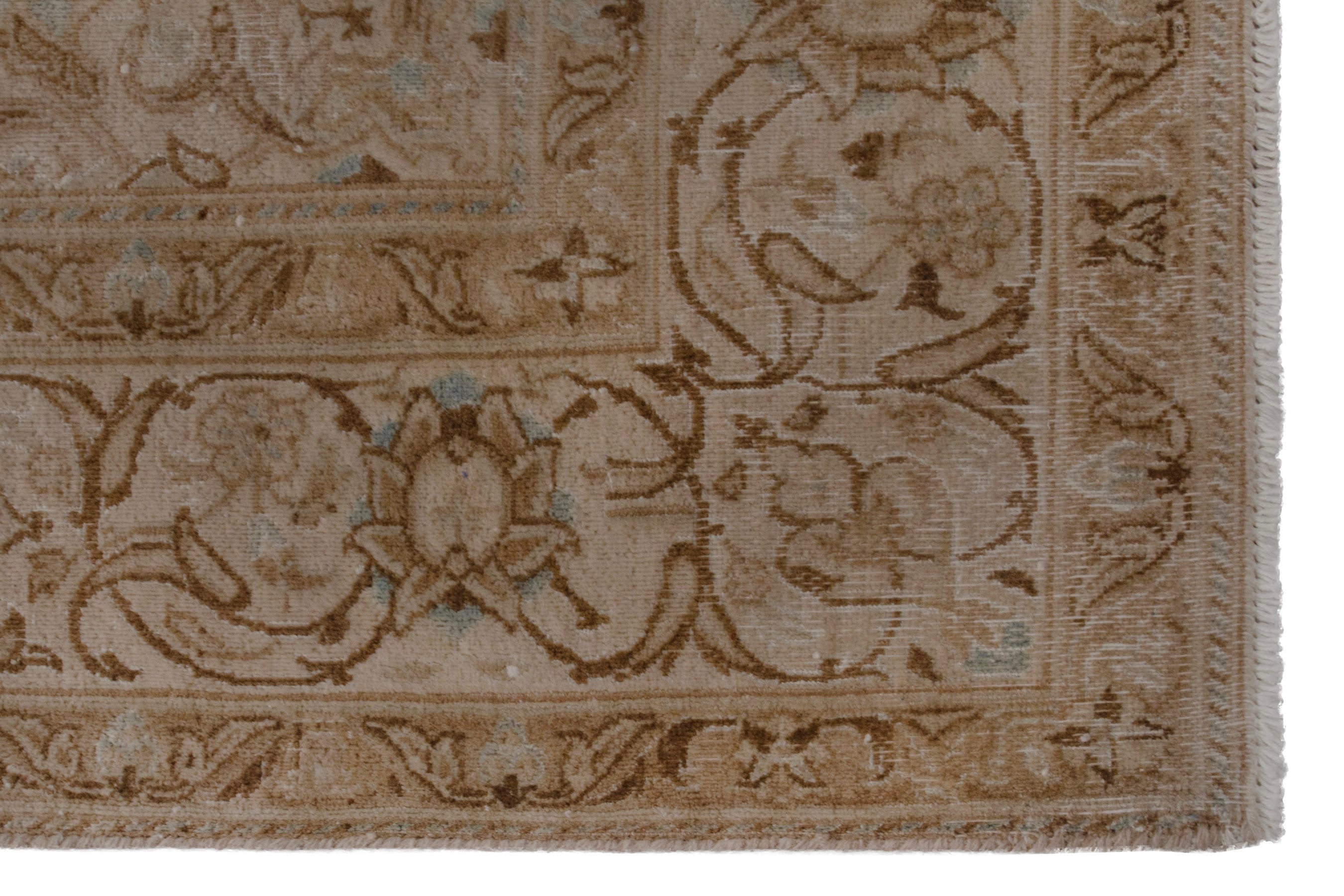 Persian Nain area rug in taupe and greige, view 5 of 26