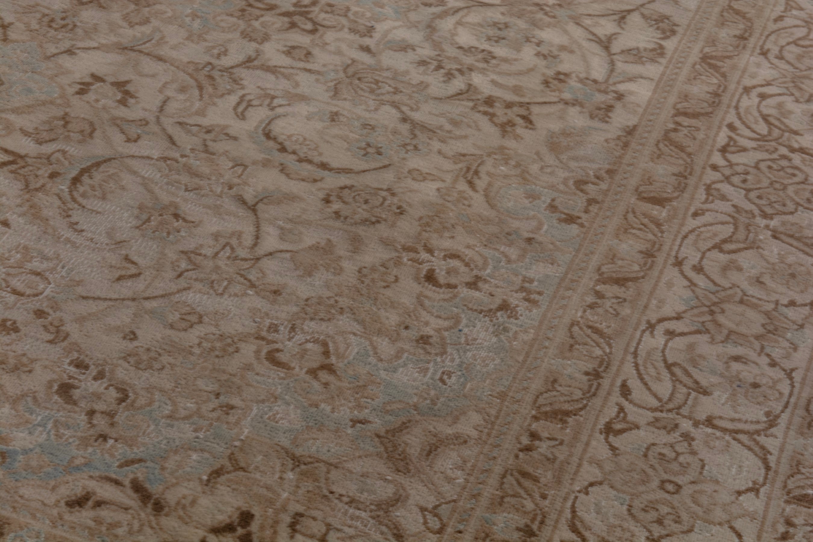Persian Nain area rug in taupe and greige, view 9 of 26