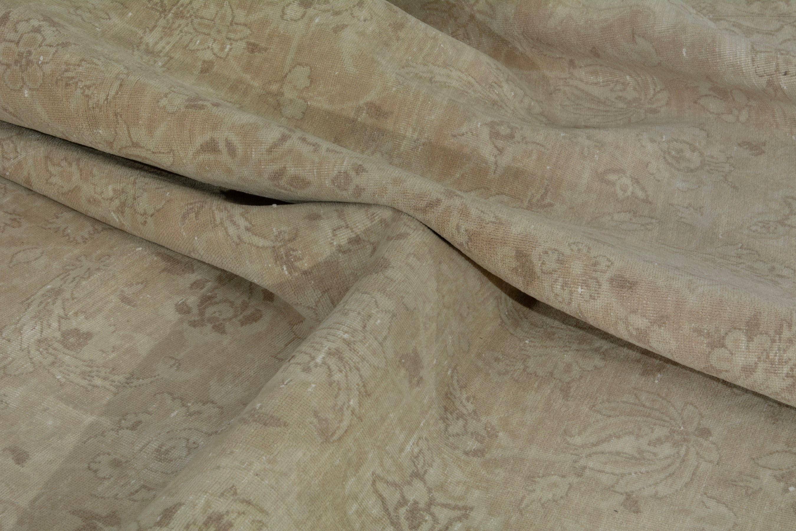 Persian Kashan oversized rug in taupe and greige, view 16 of 20