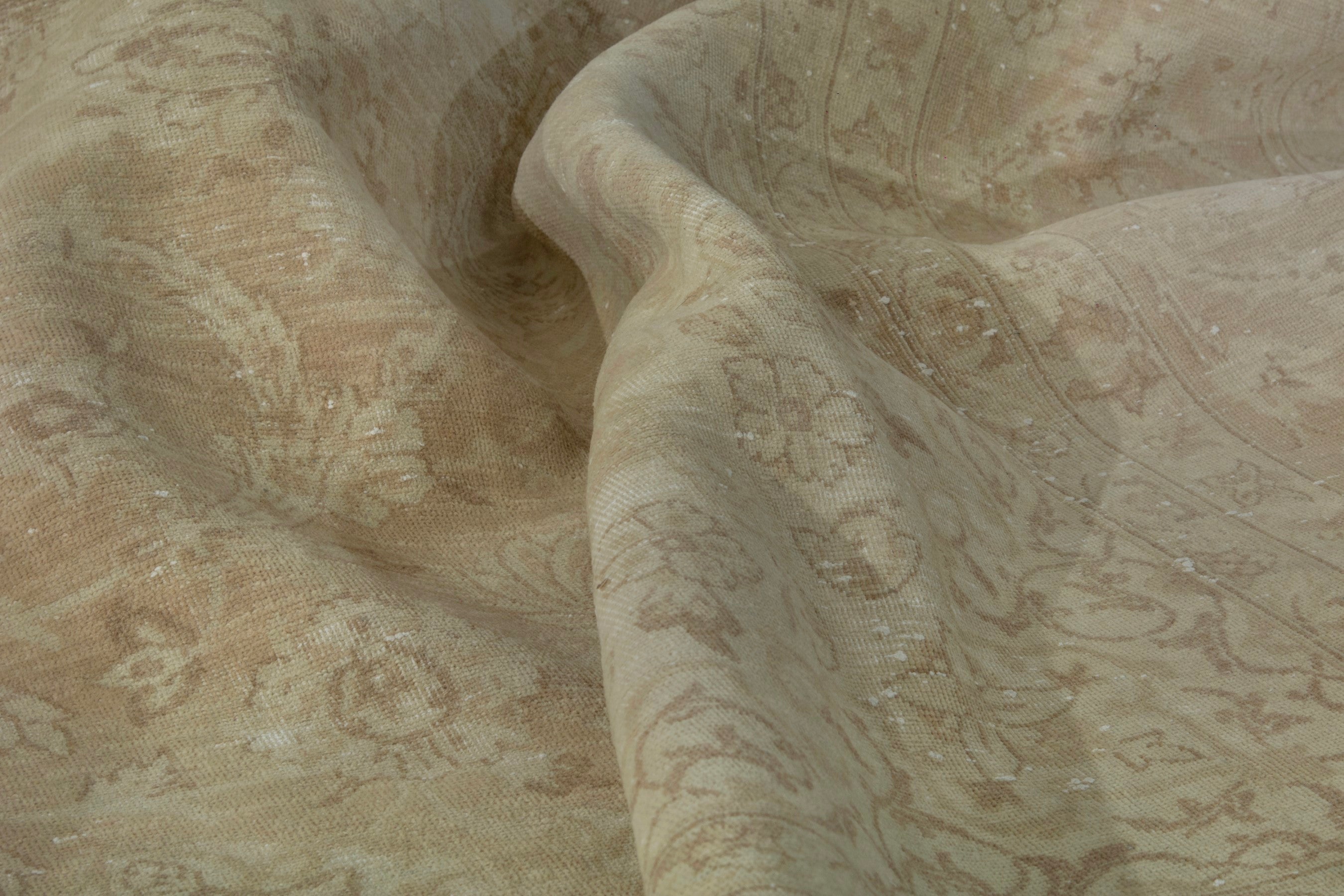 Persian Kashan oversized rug in taupe and greige, view 17 of 20