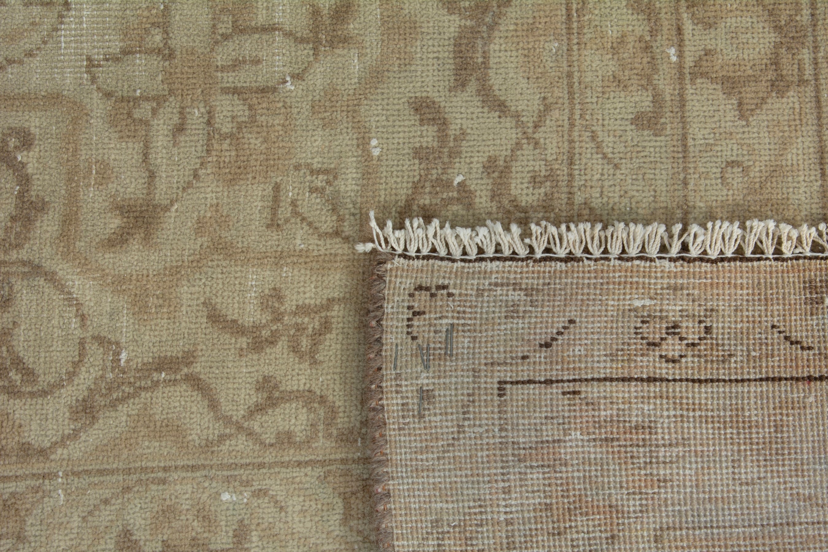 Persian Kashan oversized rug in taupe and greige, view 20 of 20