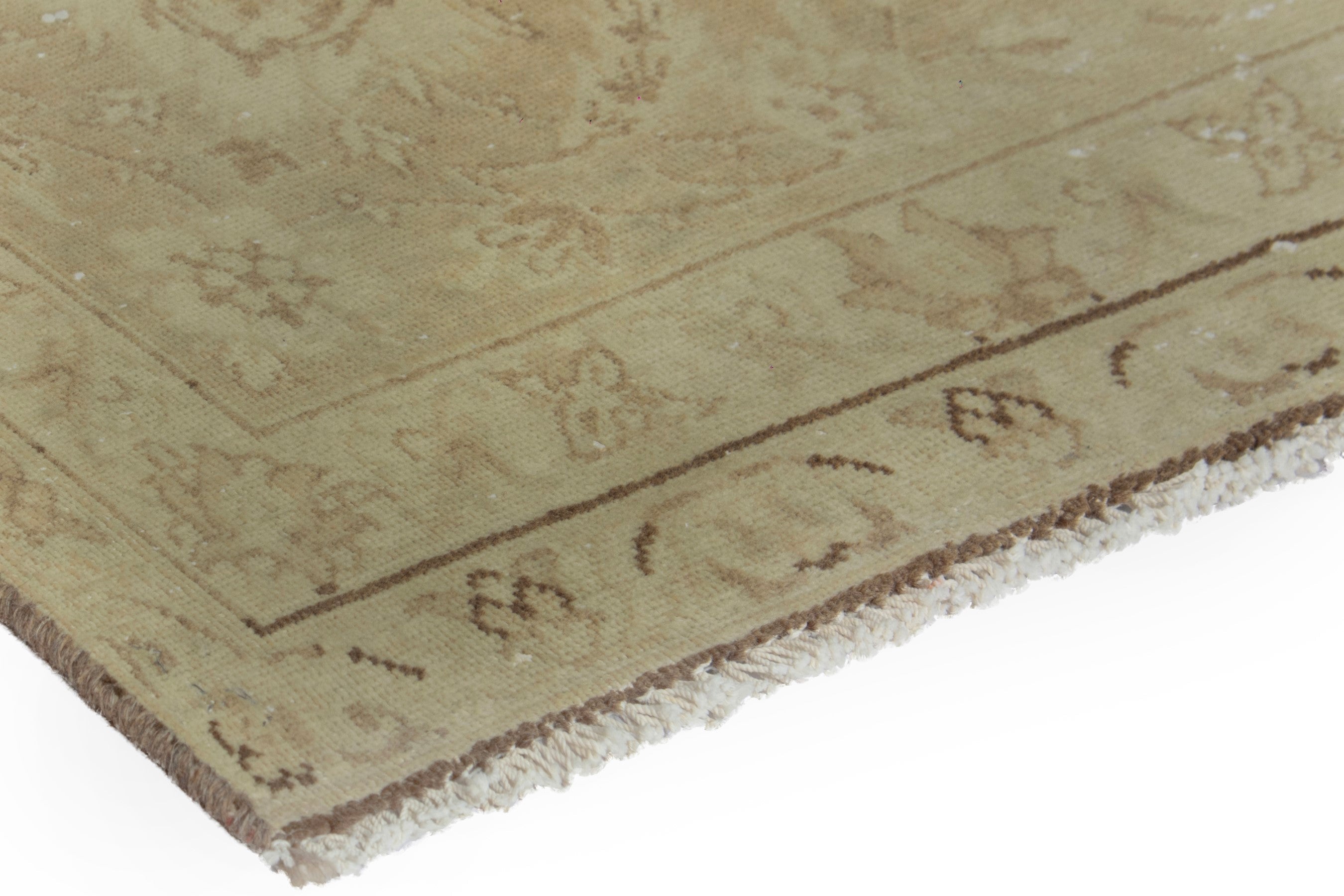 Persian Kashan oversized rug in taupe and greige, view 4 of 20