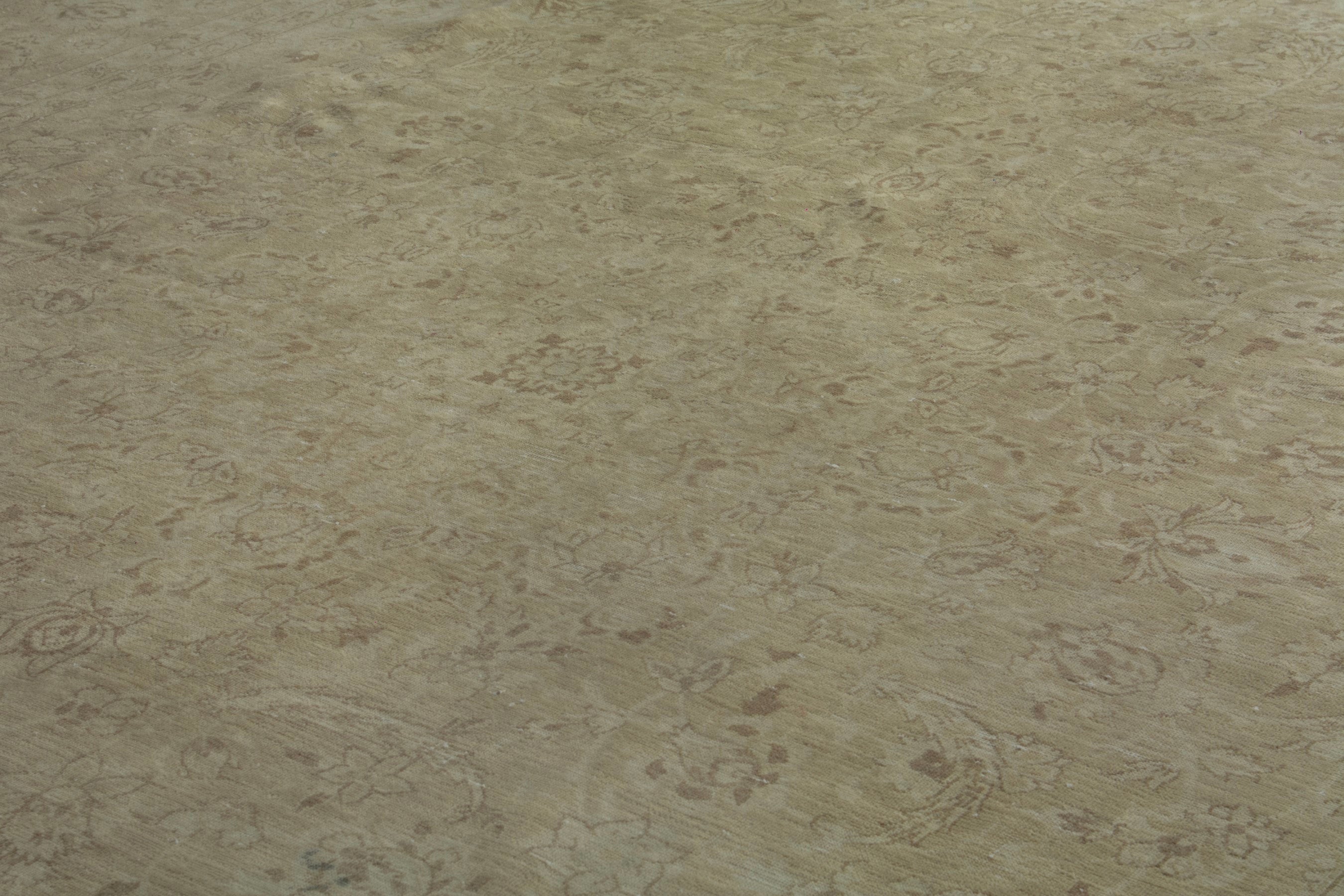 Persian Kashan oversized rug in taupe and greige, view 9 of 20