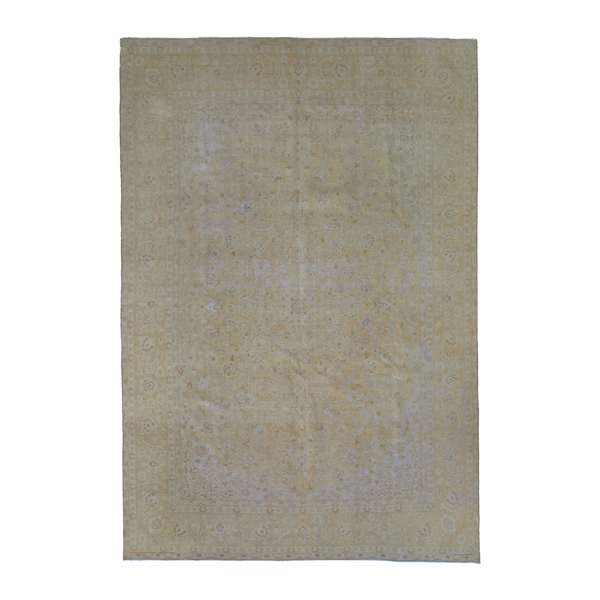 Persian Kashan oversized rug in taupe and greige, 10'11" x 16'