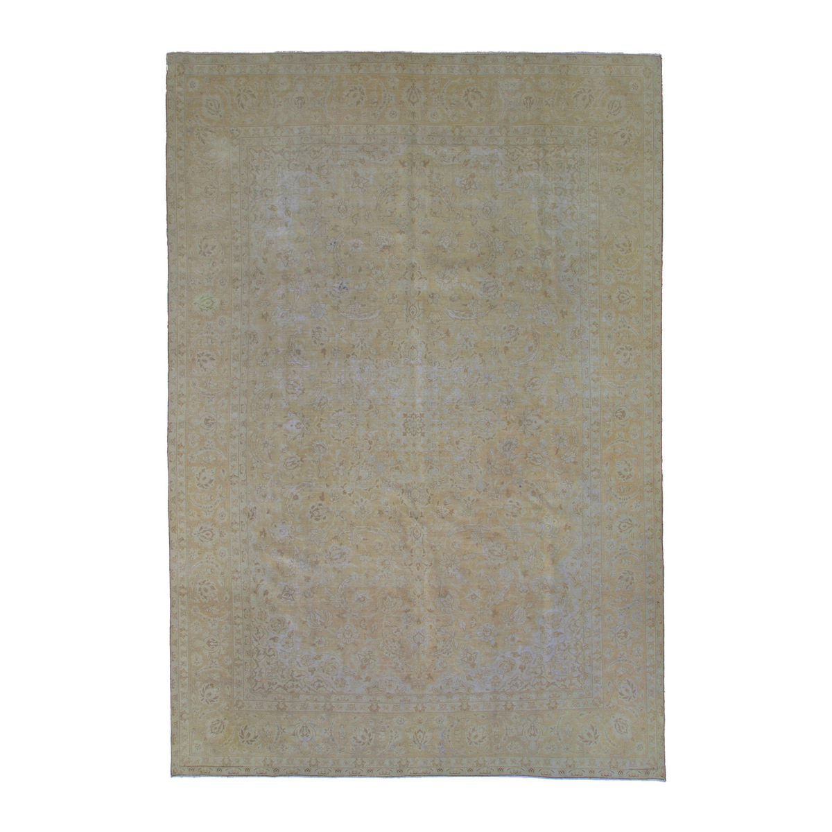 Persian Kashan oversized rug in taupe and greige, 10'11" x 16'