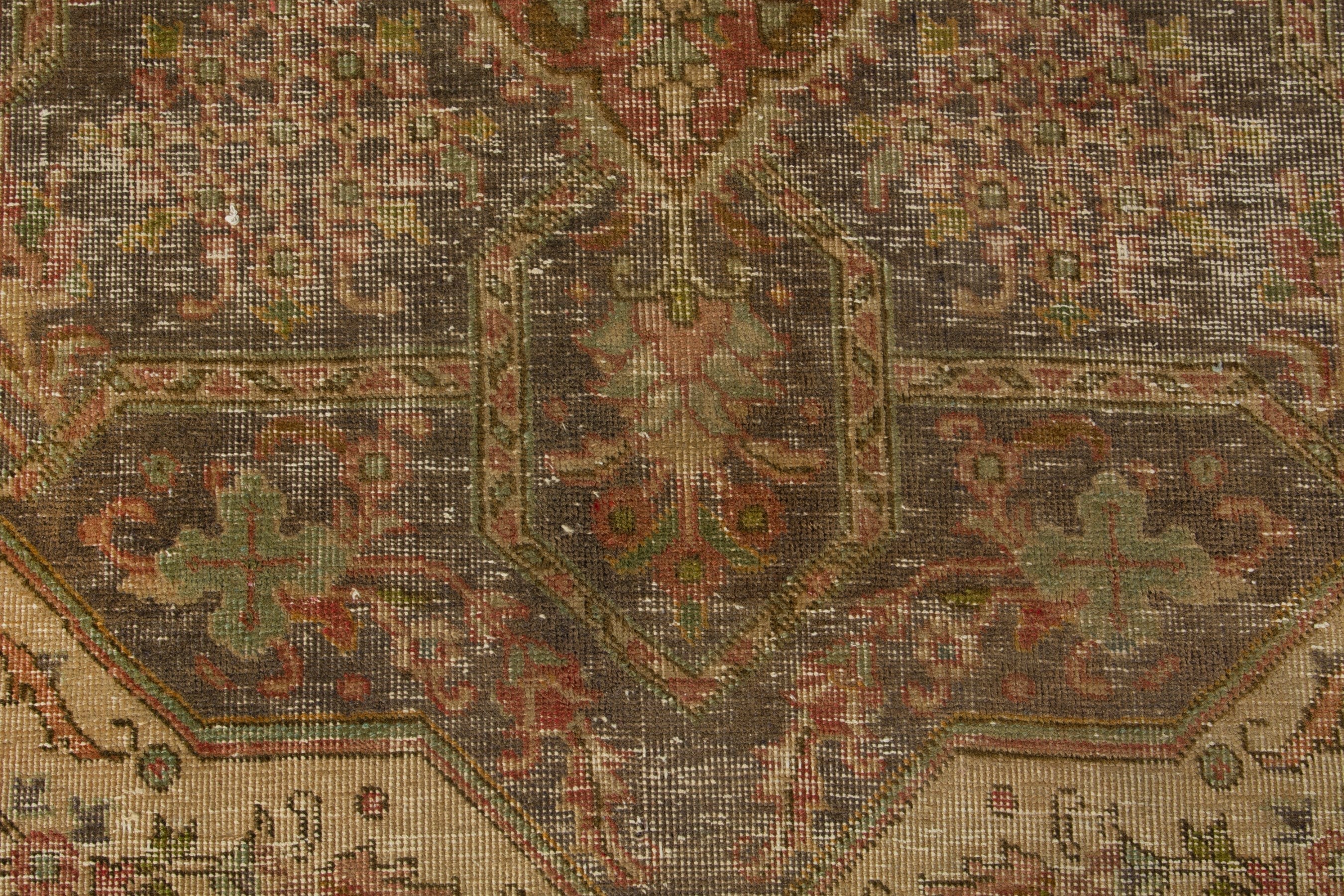 Persian Tabriz oversized rug in taupe and rust, view 15 of 21