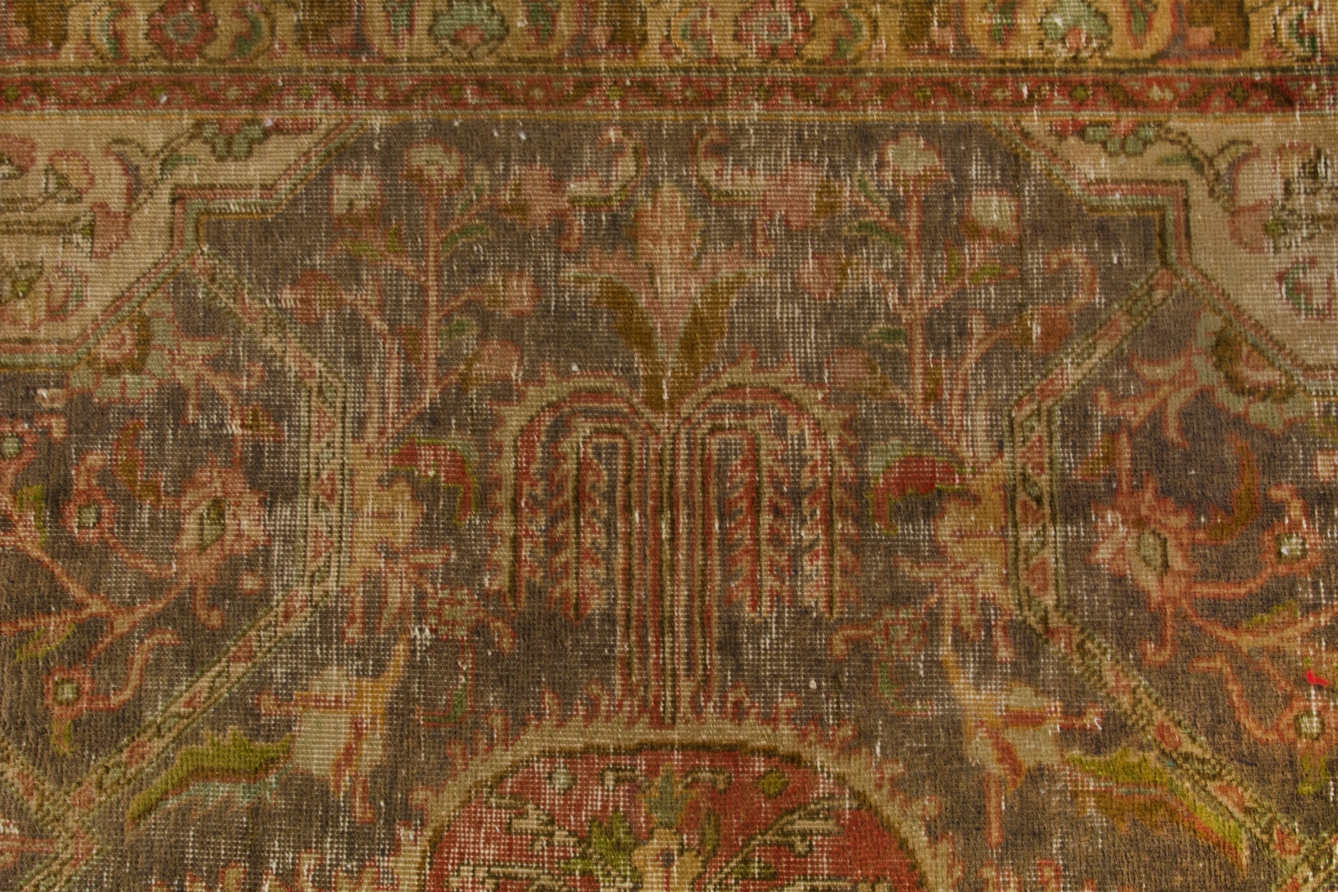 Persian Tabriz oversized rug in taupe and rust, view 17 of 21