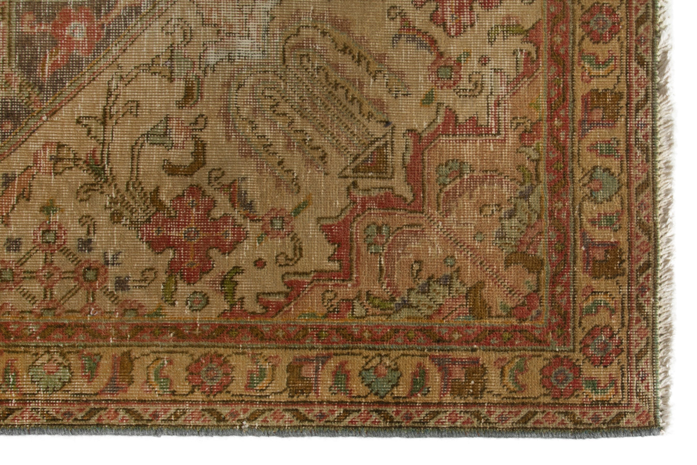 Persian Tabriz oversized rug in taupe and rust, view 5 of 21