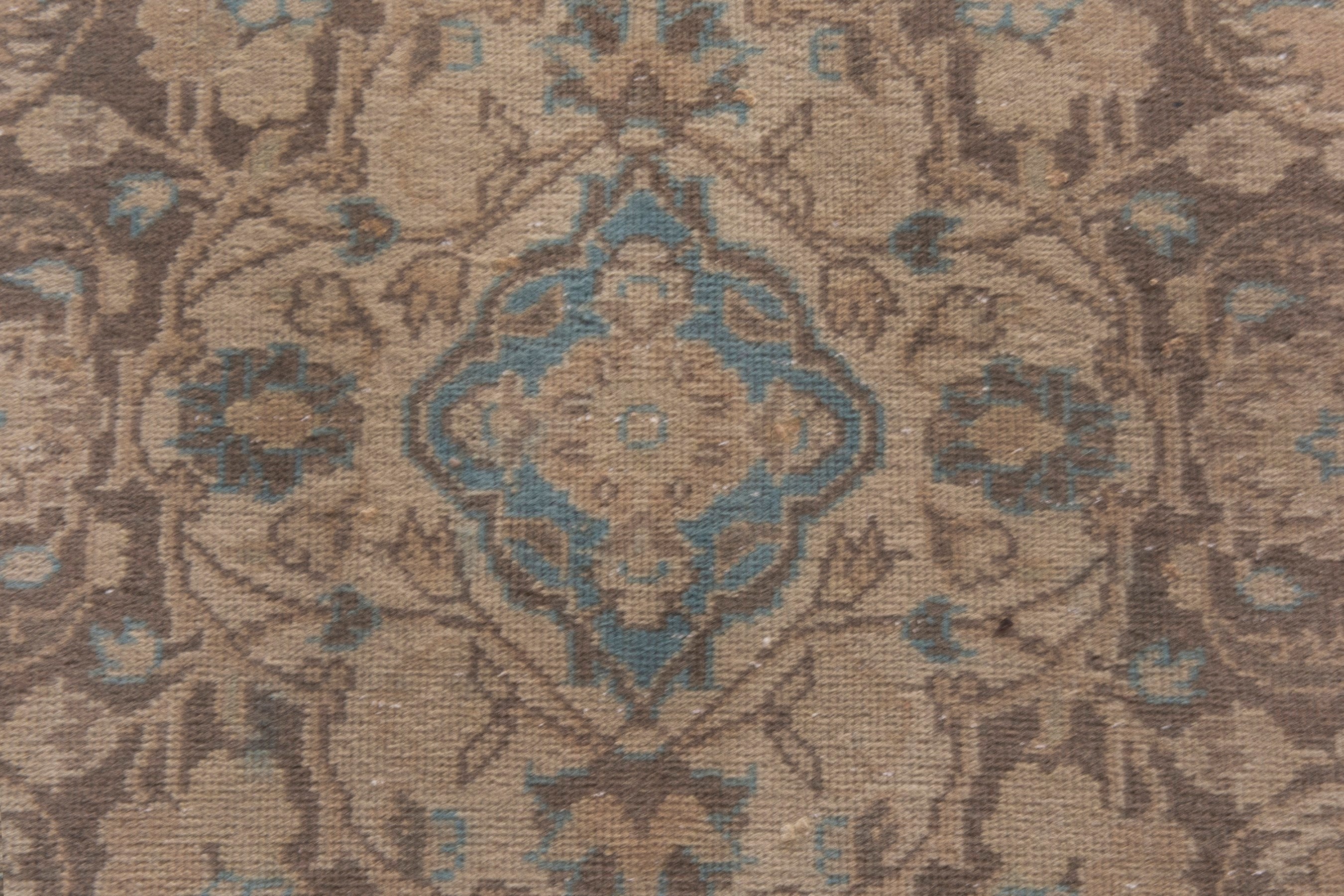 Persian Kashan oversized rug in tan and greige, view 17 of 22