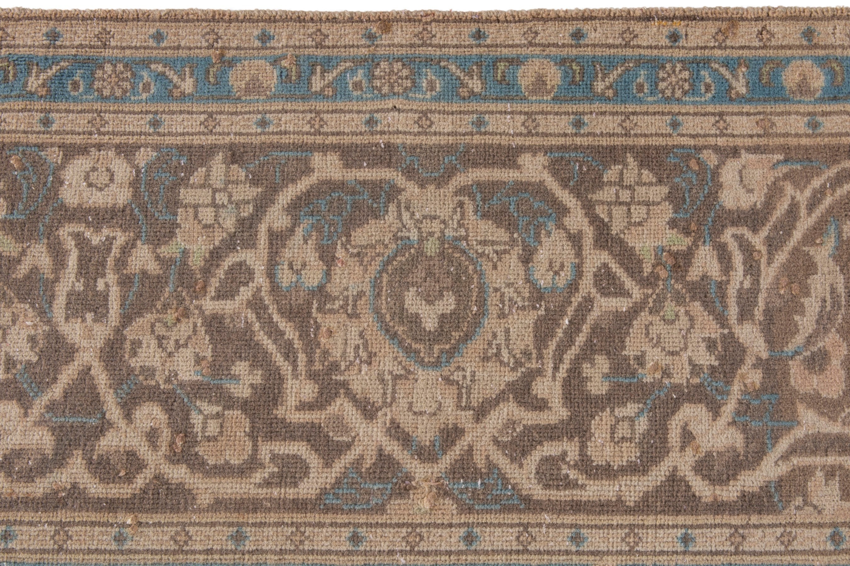 Persian Kashan oversized rug in tan and greige, view 14 of 22