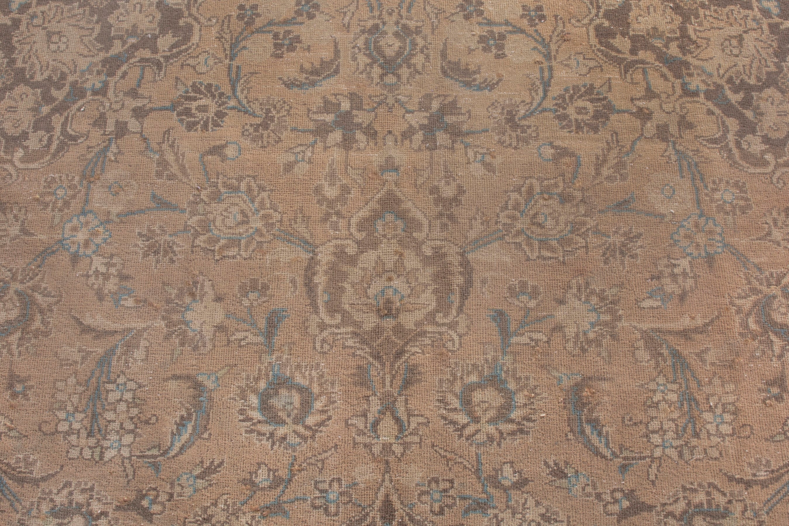 Persian Kashan oversized rug in tan and greige, view 18 of 22