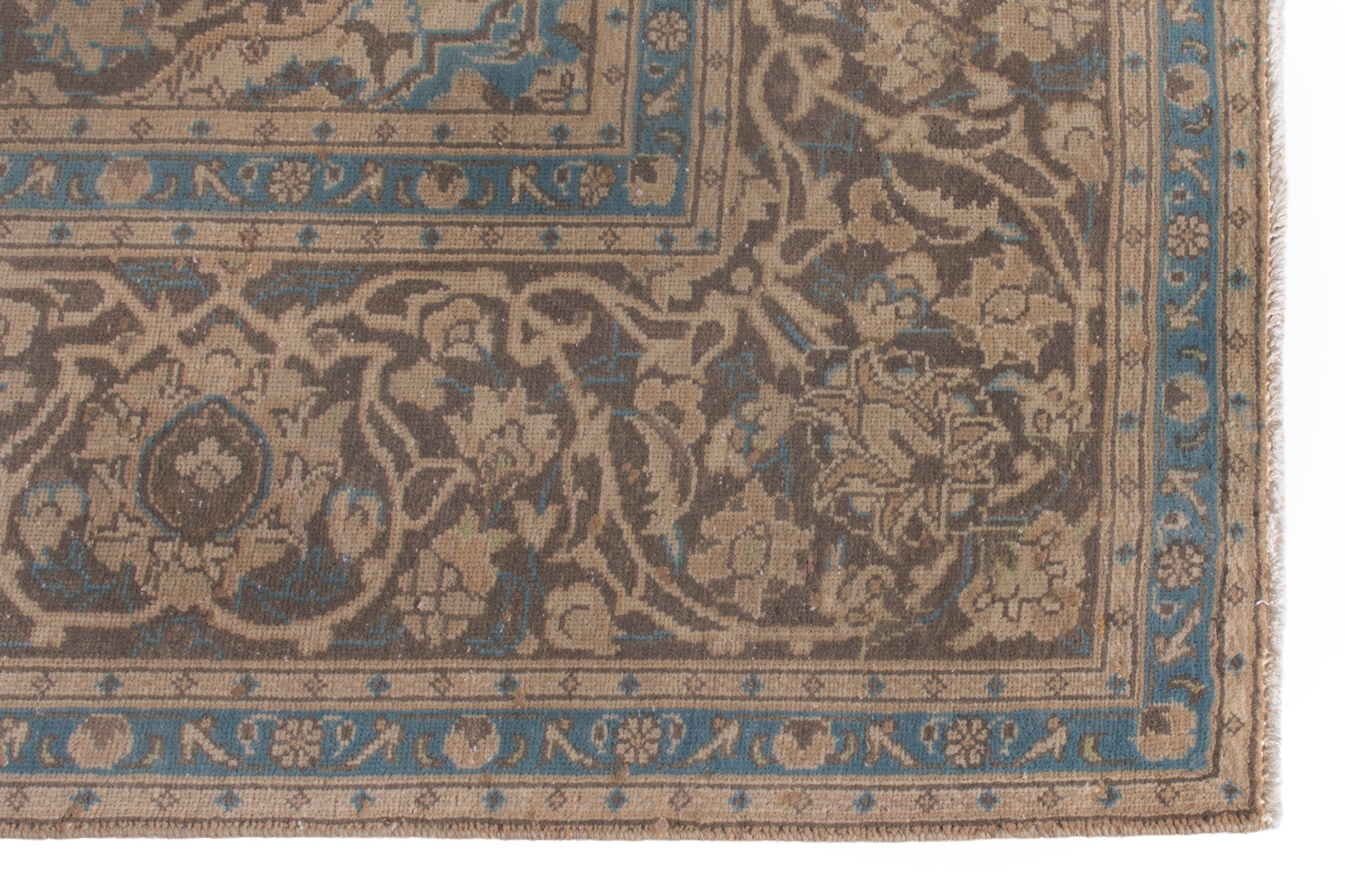 Persian Kashan oversized rug in tan and greige, view 5 of 22